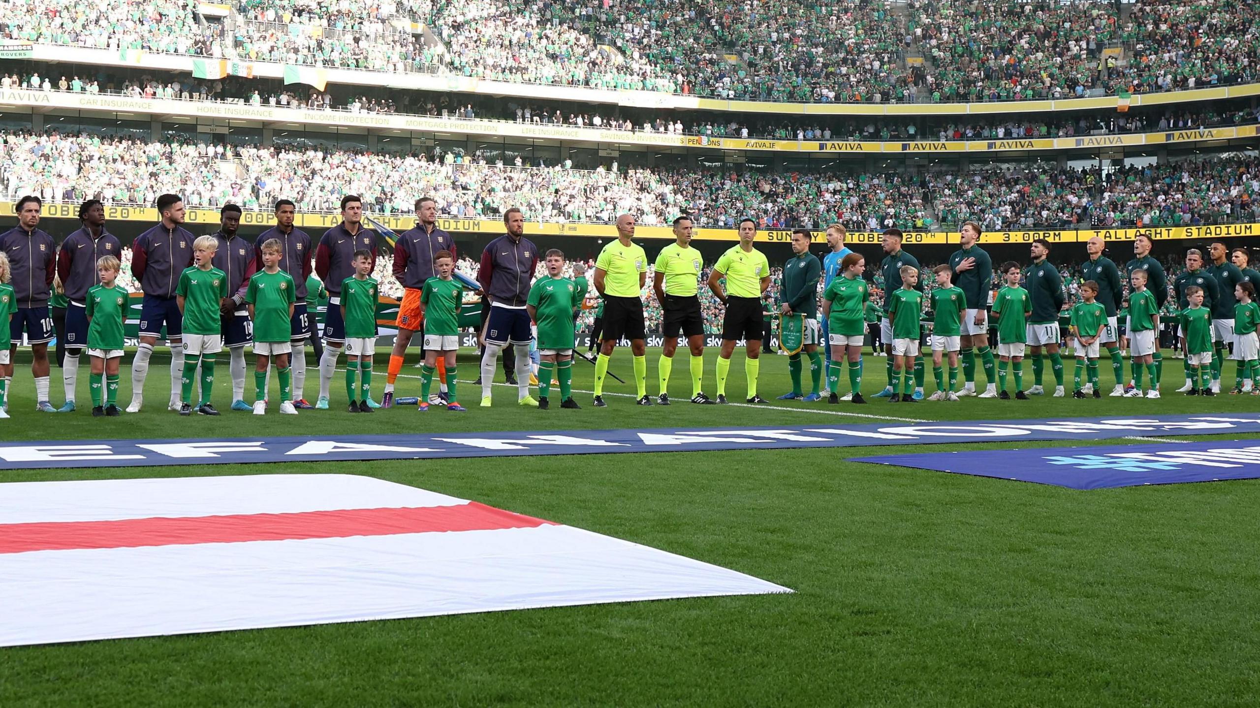 England and Republic of Ireland players before Nations League fixture 