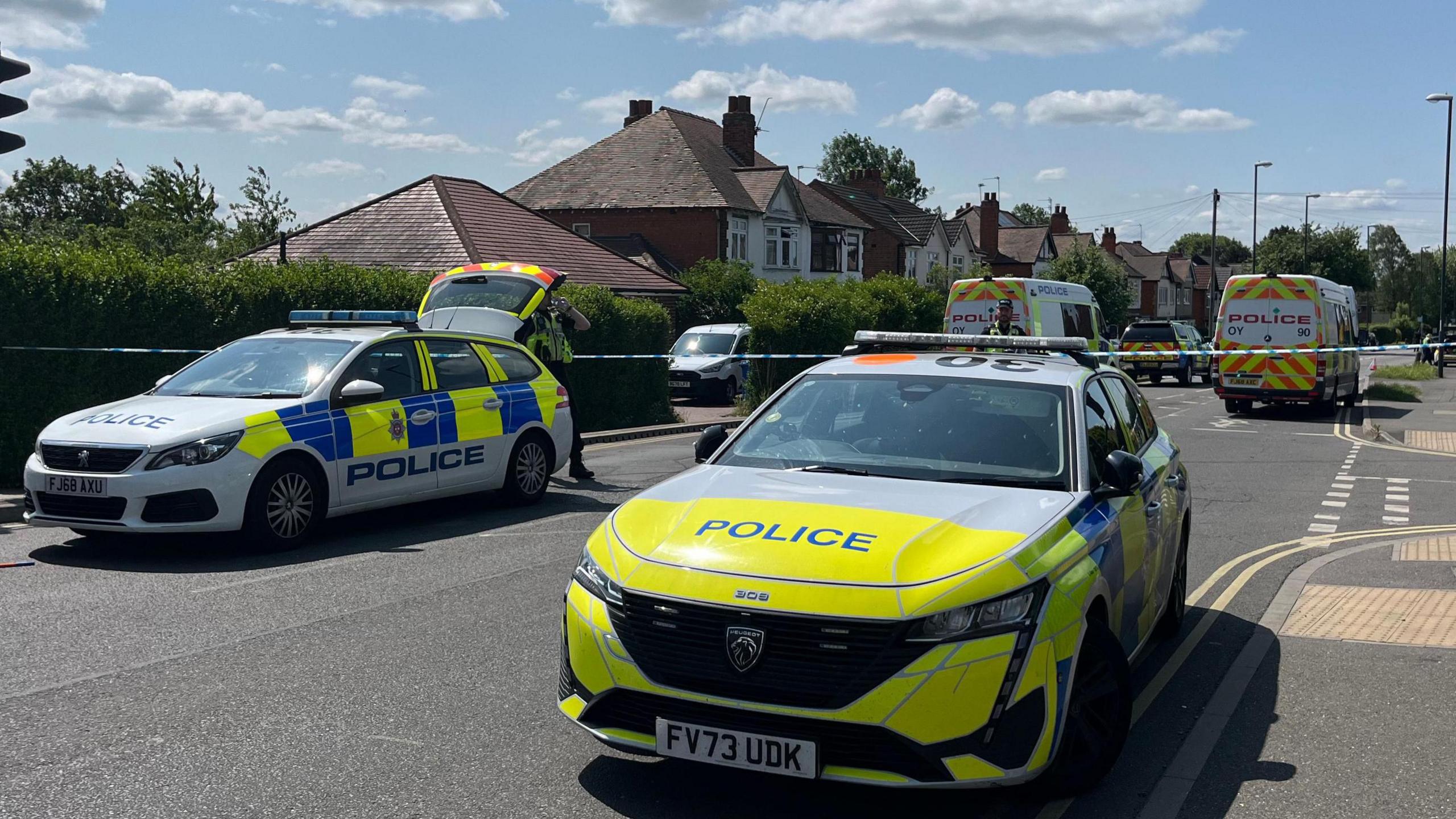 Police cordon in Stenson Road in Derby