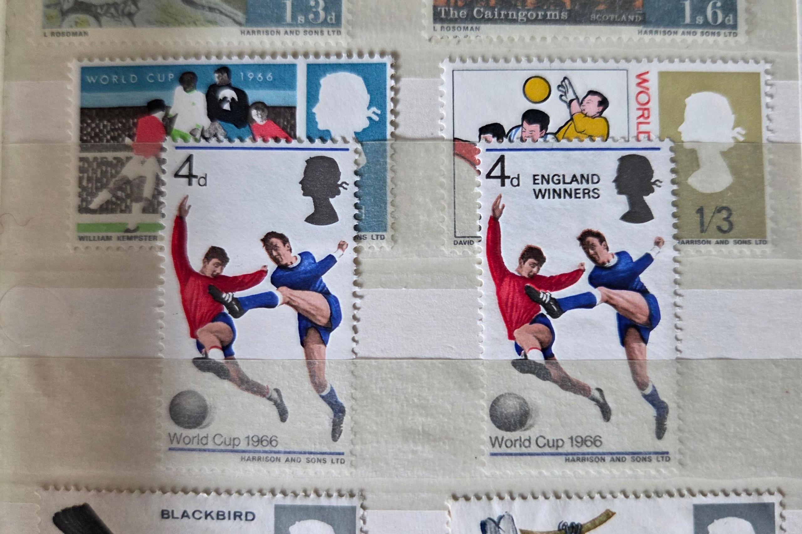 Official stamps from the 1966 World Cup