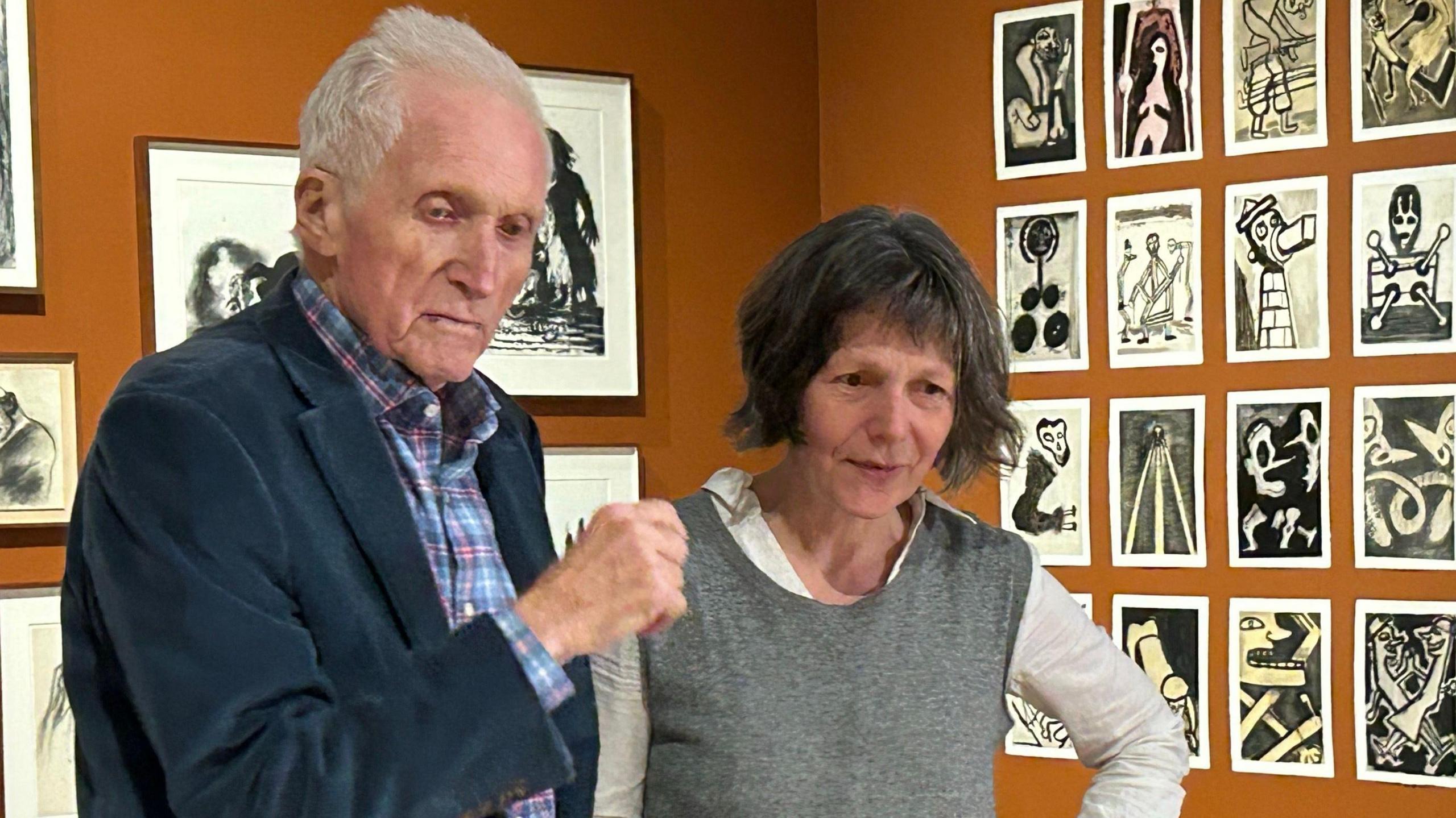 David Dimbleby and his daughter Liza in the gallery