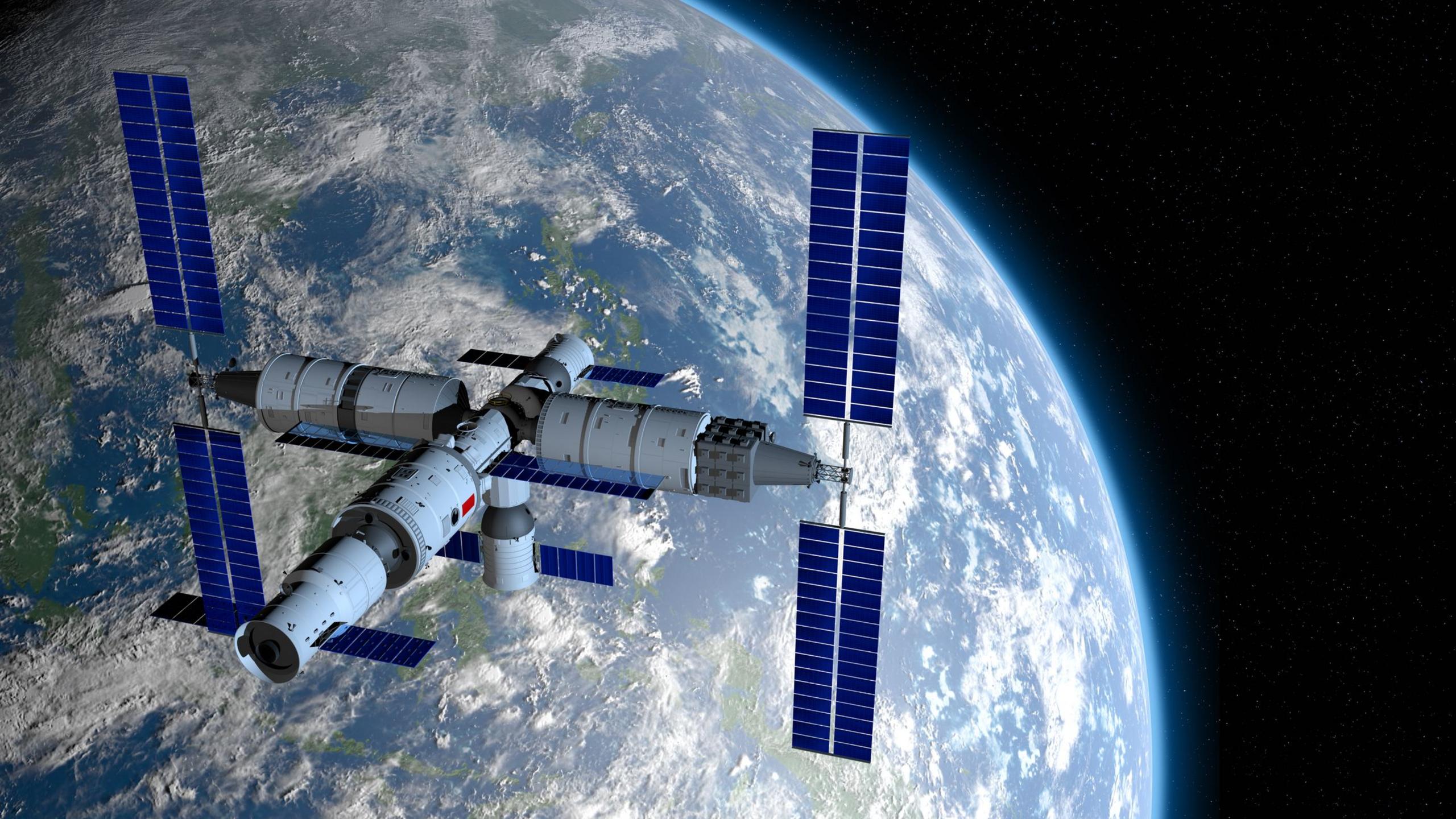 A 3D illustration of China's Tiangong space station.