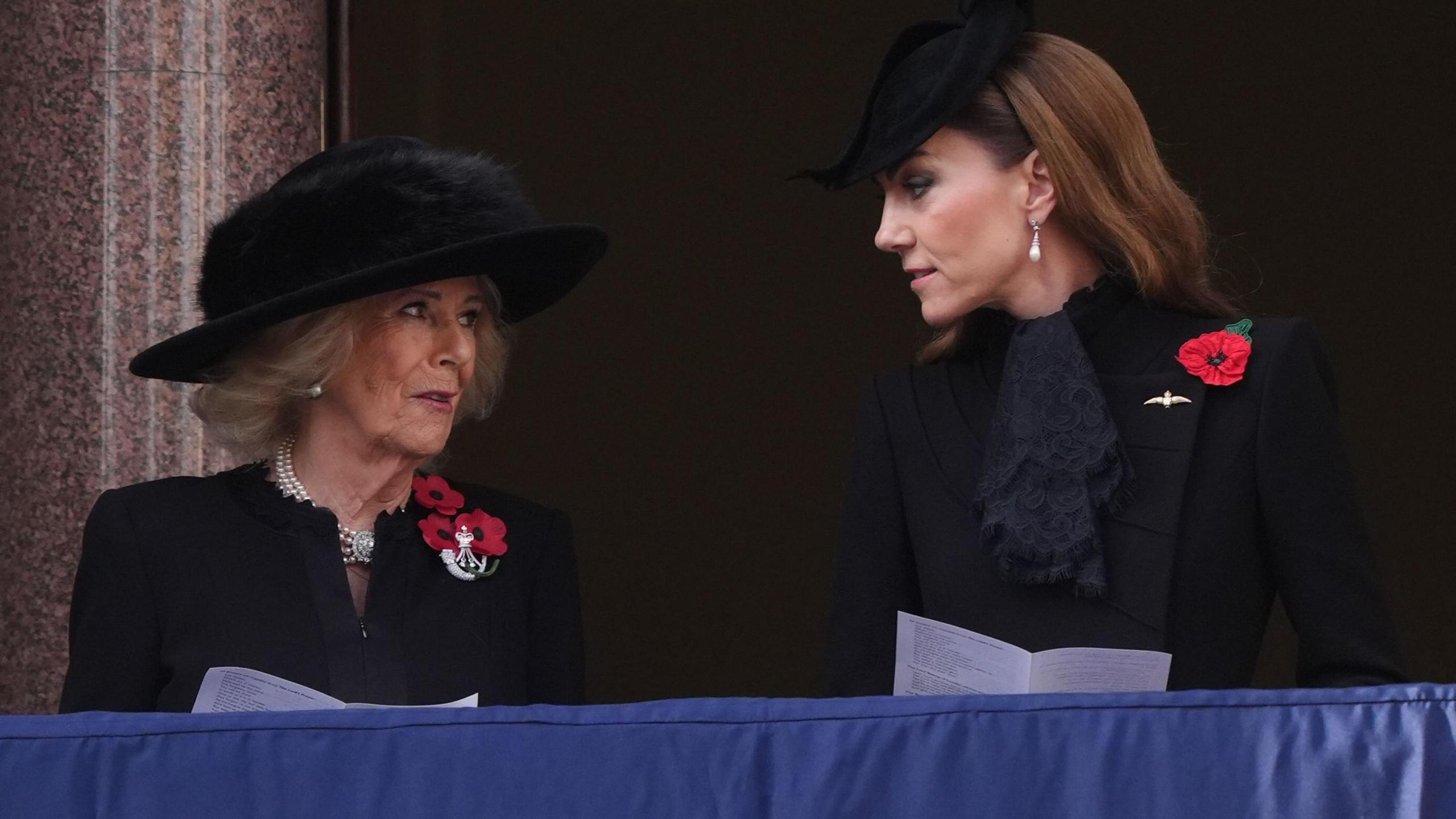 Queen Camilla and the Princess of Wales at Remembrance Sunday 2025