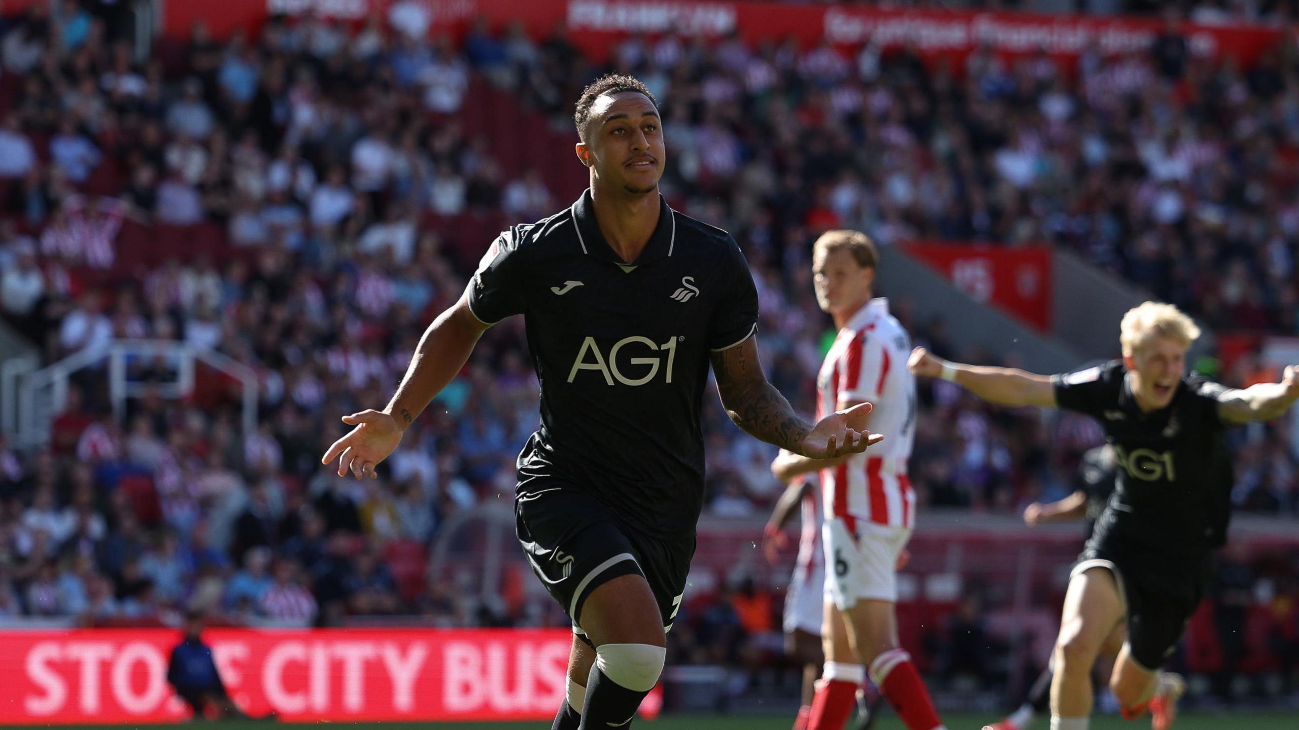 Adam Idah celebrates his goal