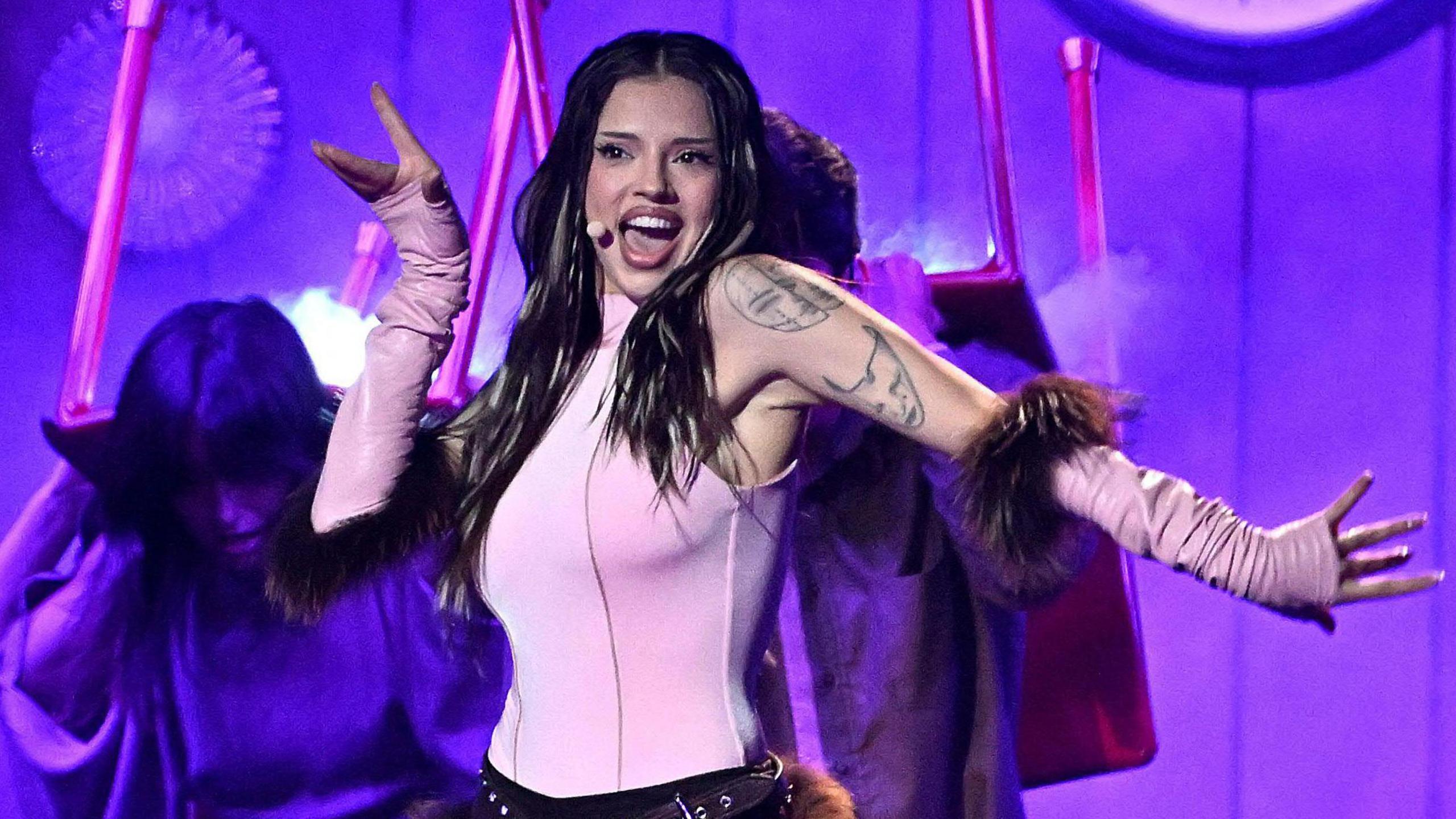 Dara performs at the Eurovision Song Contest