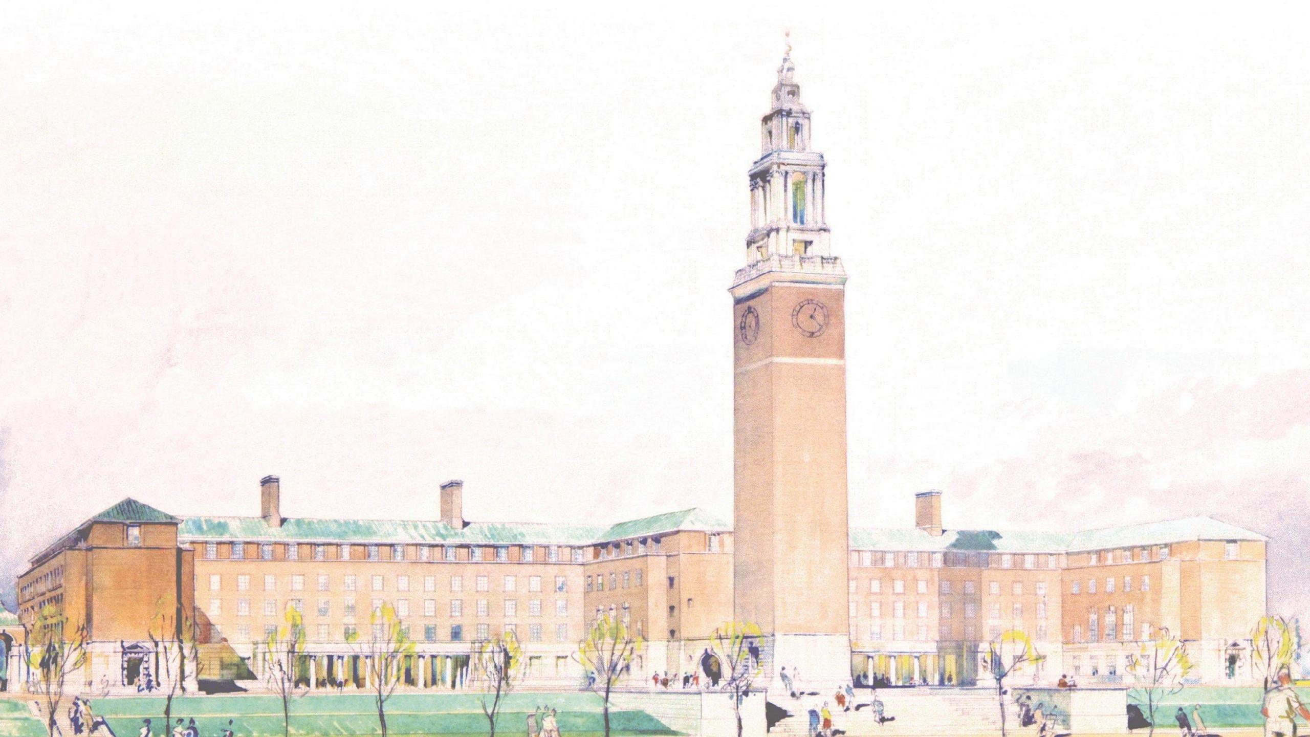 An early artist's impression of County Hall