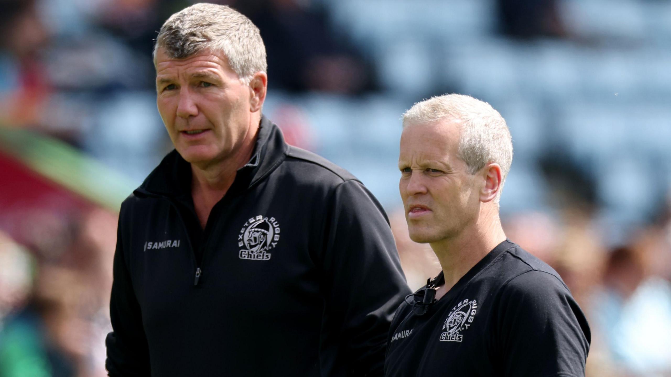 Dave Walder (right) talks to Rob Baxter