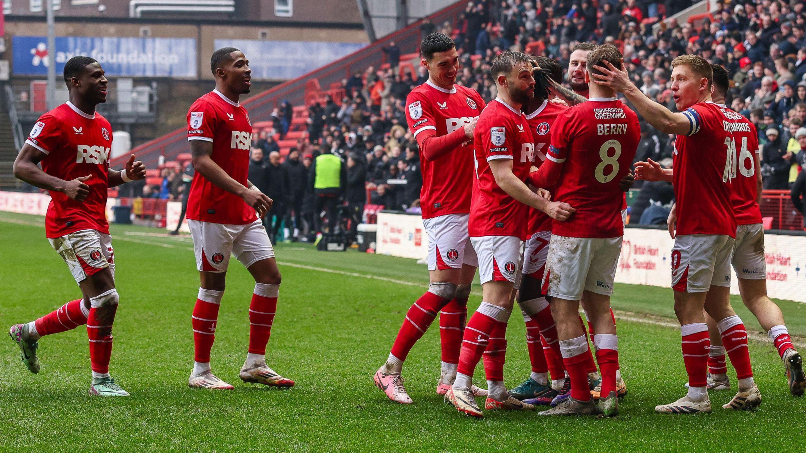 Charlton players celebrate