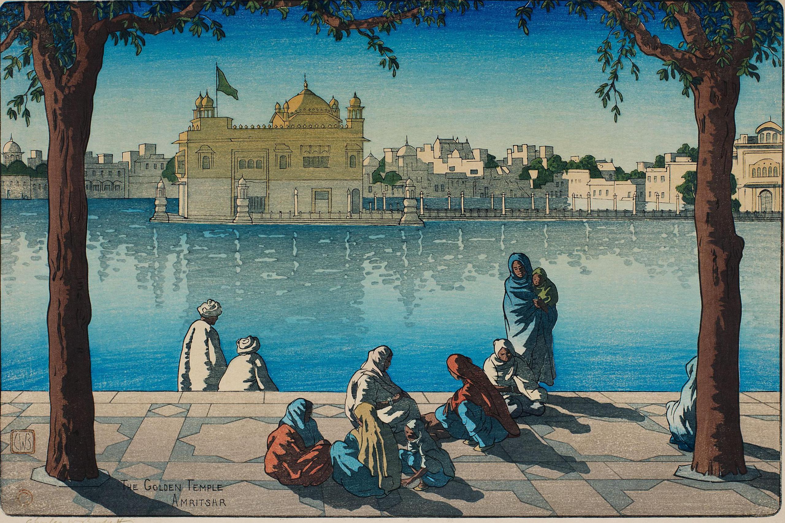 Charles William Bartlett The Golden Temple, Amritsar Kokka woodblock print on paper, c. 1919