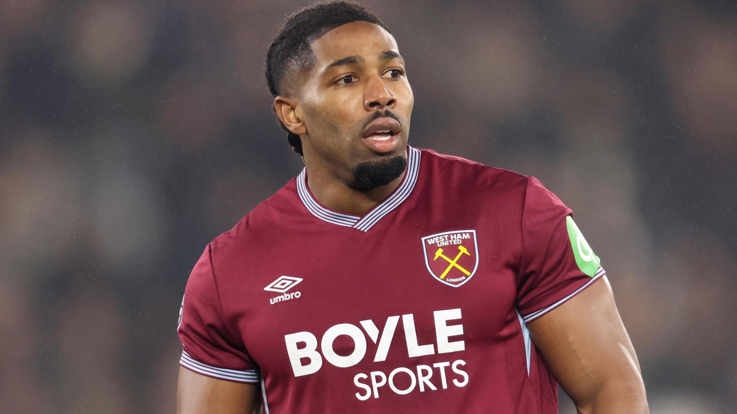 Adama Traore in a West Ham shirt