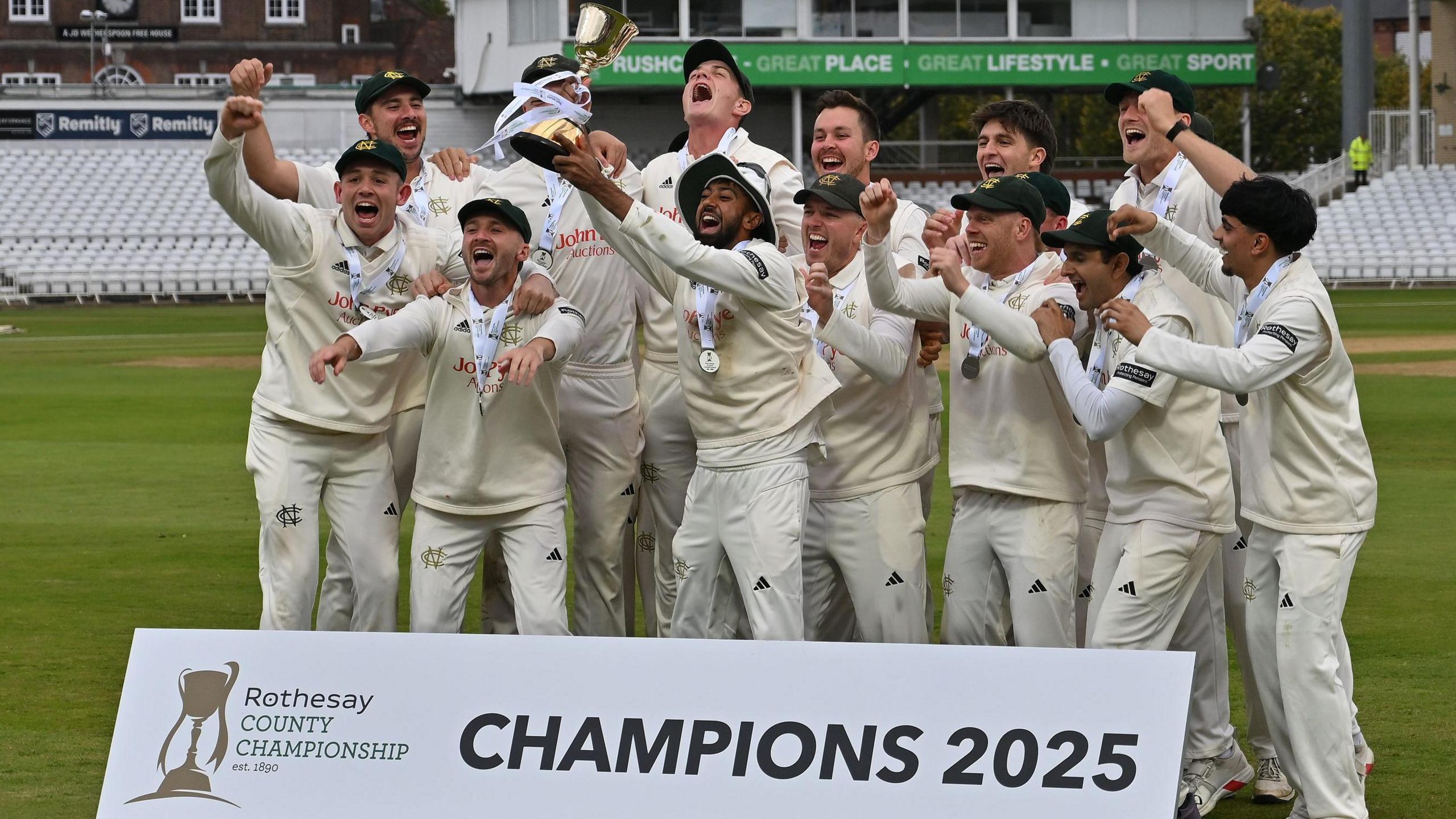 Nottinghamshire lift the County Championship trophy