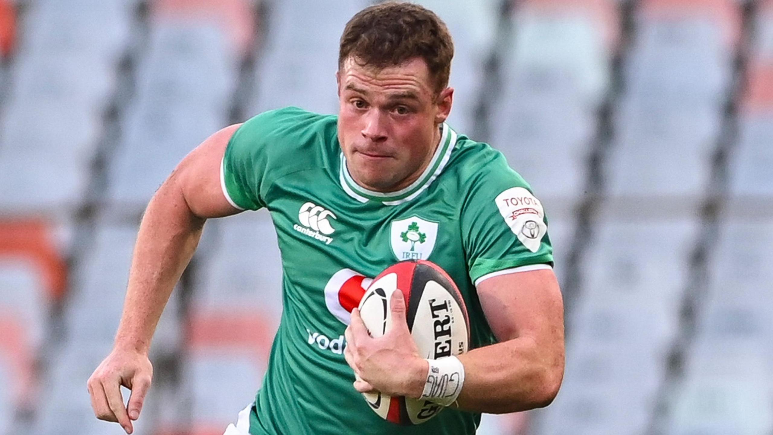 Zac Ward in possession during Emerging Ireland's 36-24 win over Pumas in Bloemfontein 