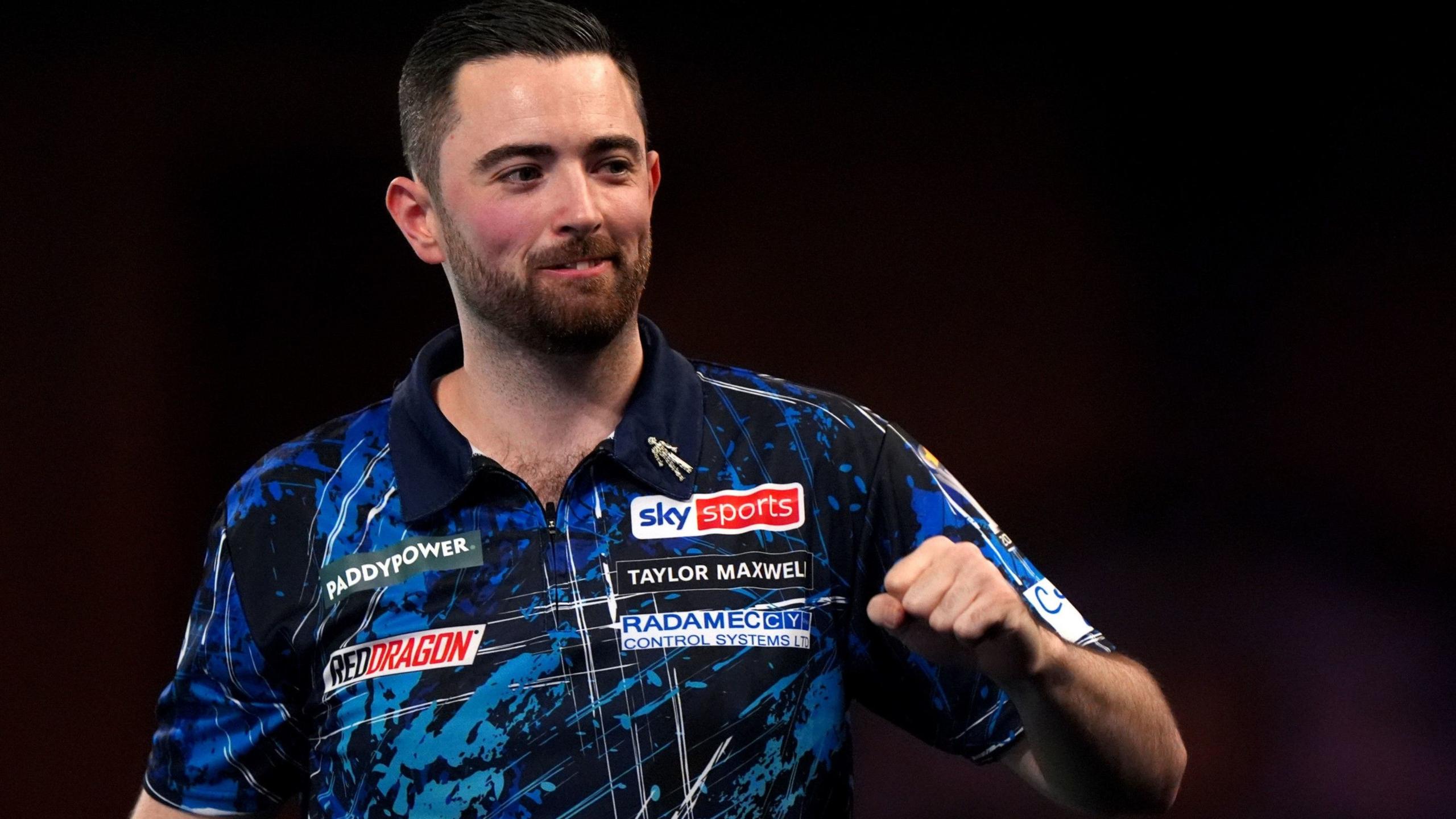 Luke Humphries after winning his opening match at Alexandra Palace