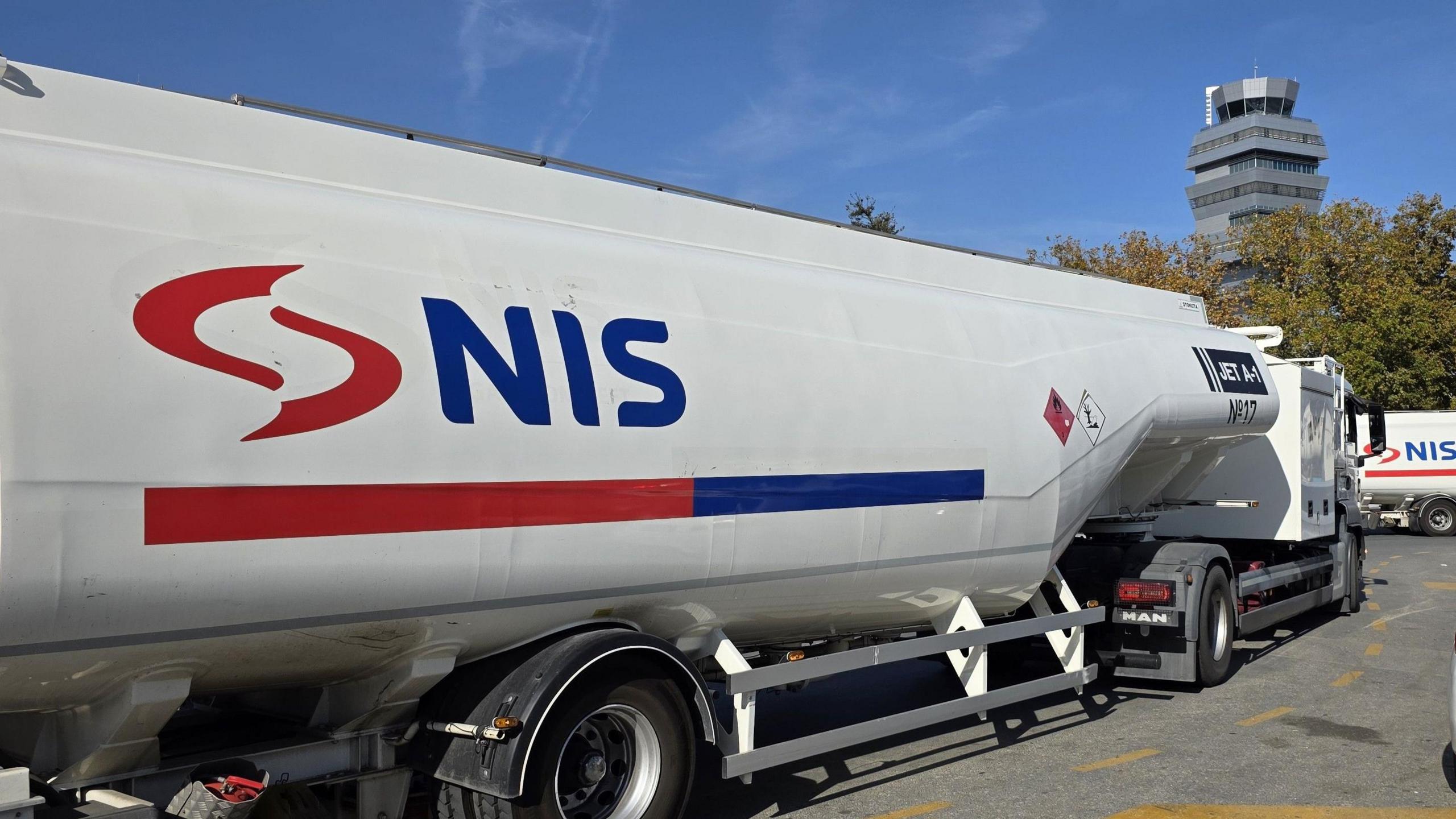 An oil tanker from NIS at Belgrade airport