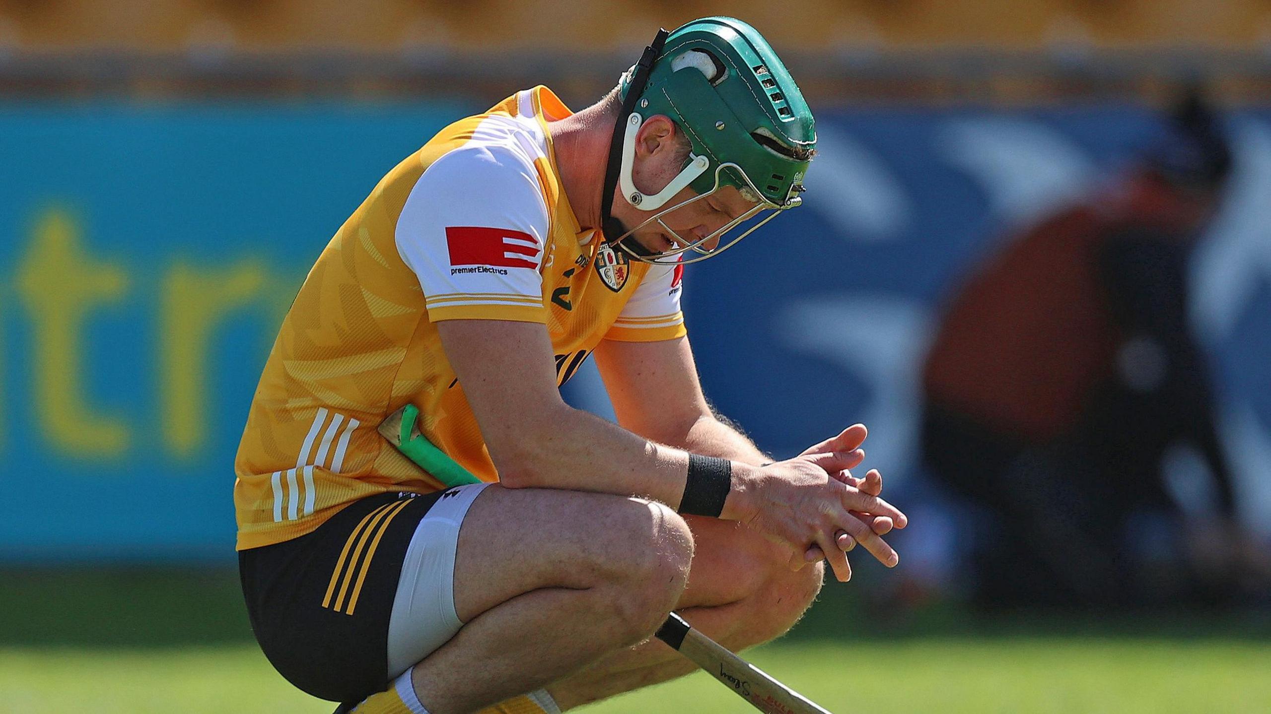 Antrim's Stephen Rooney dejected after losing to Offaly