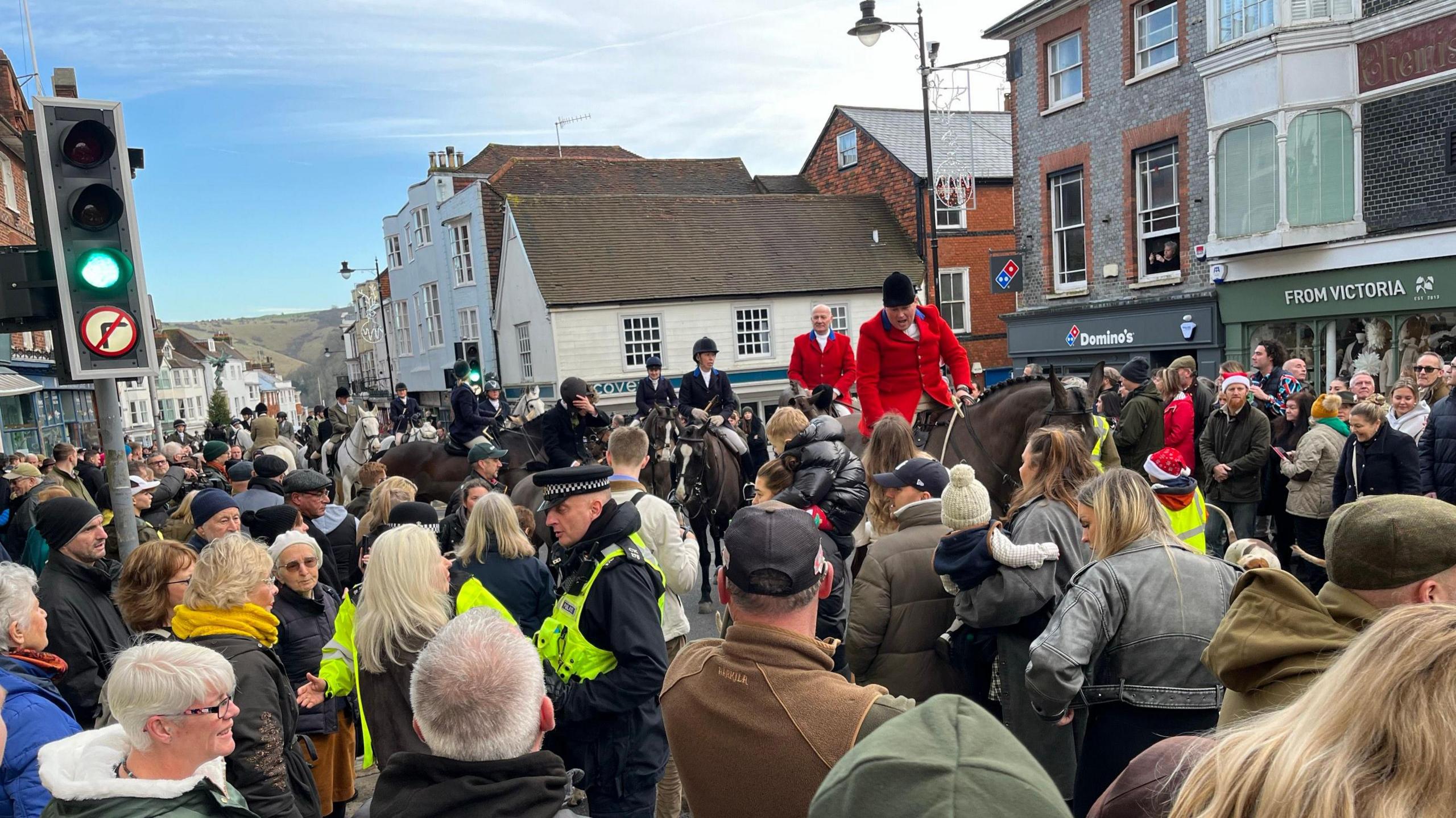 Sussex Police officers at the hunt event