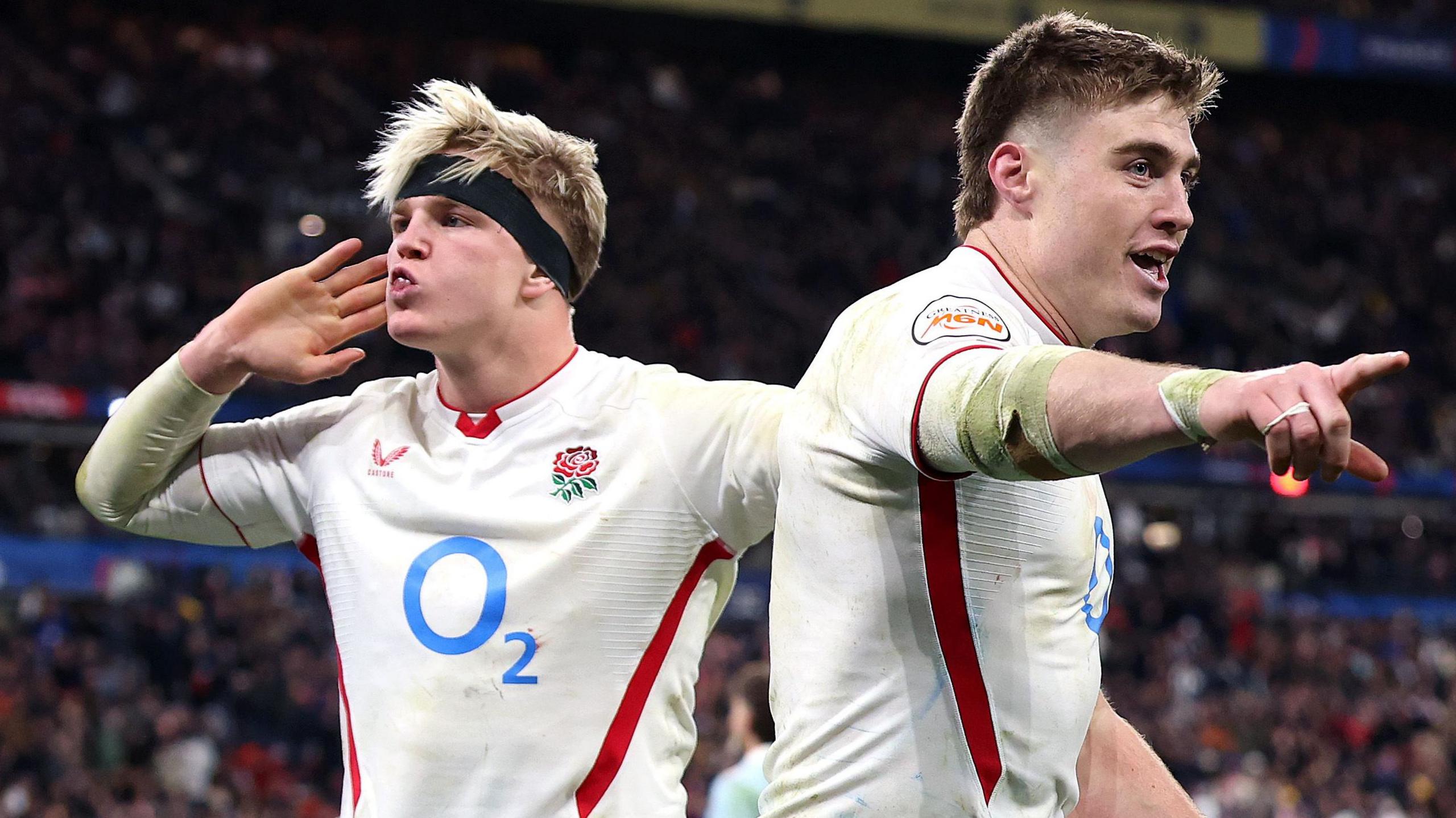 Northampton's Henry Pollock (left) and Tommy Freeman were part of the England side that narrowly lost to France in Paris earlier this month