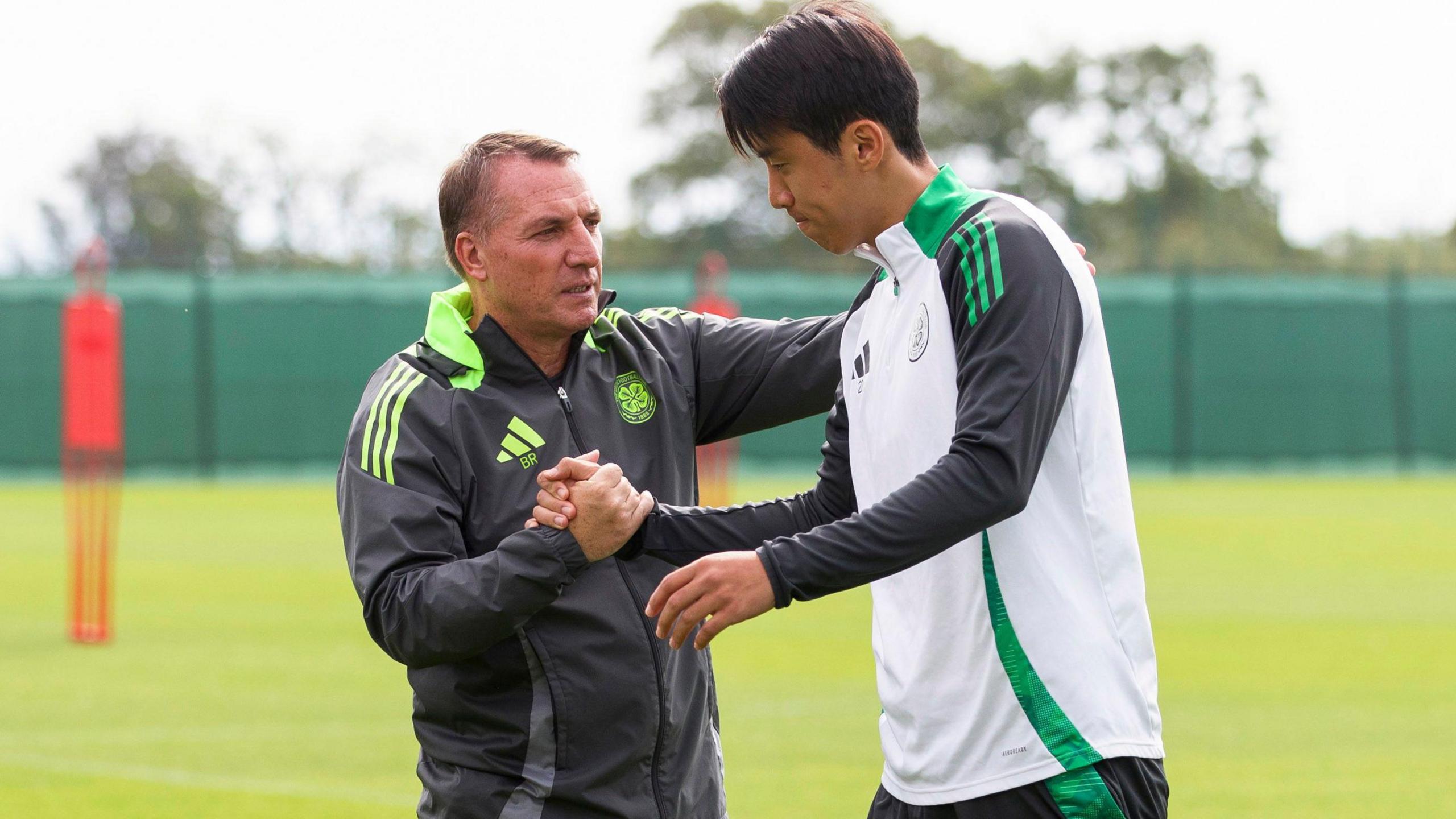 Celtic manager Brendan Rodgers and Kwon Hyeok-kyu