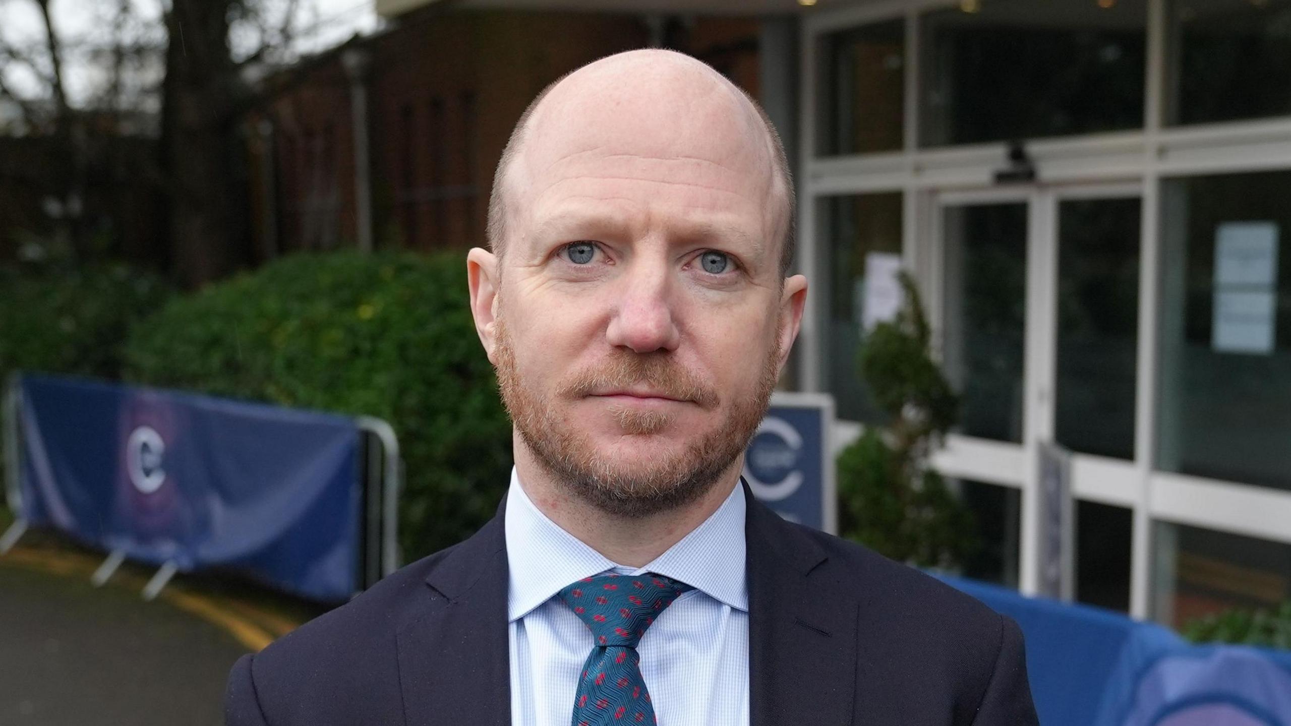 Ben Connah, the secretary of the Covid-19 inquiry, standing outside a listening event. 