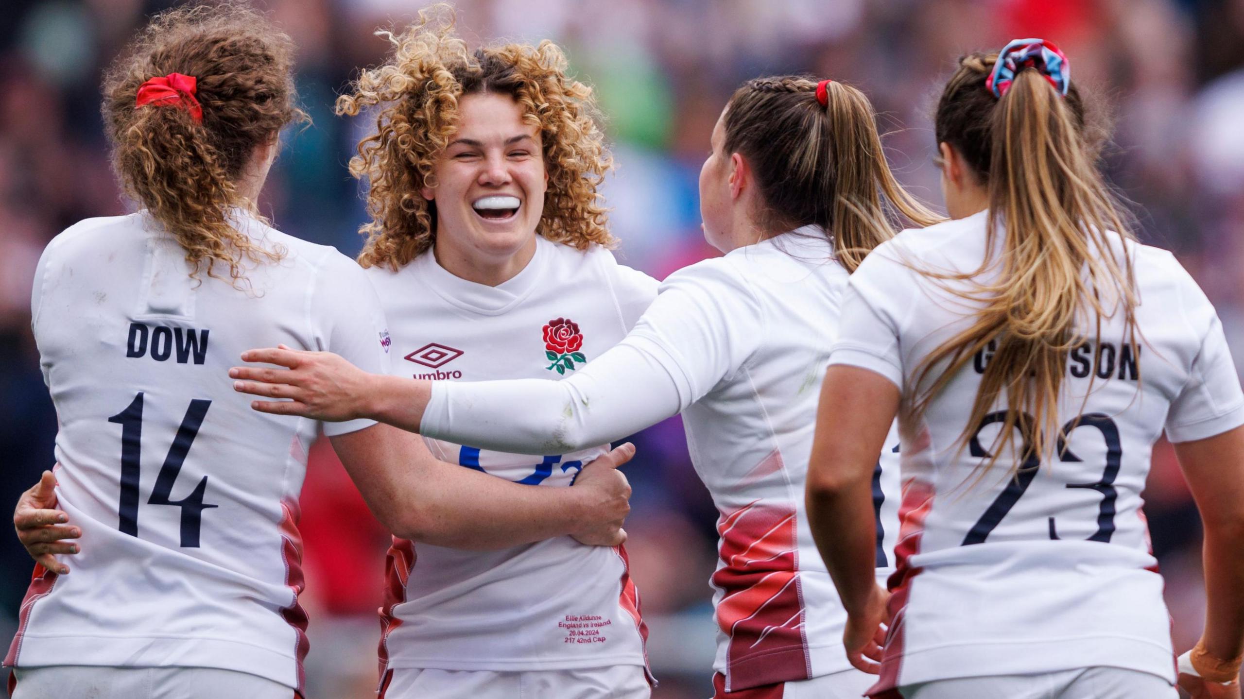England players celebrate