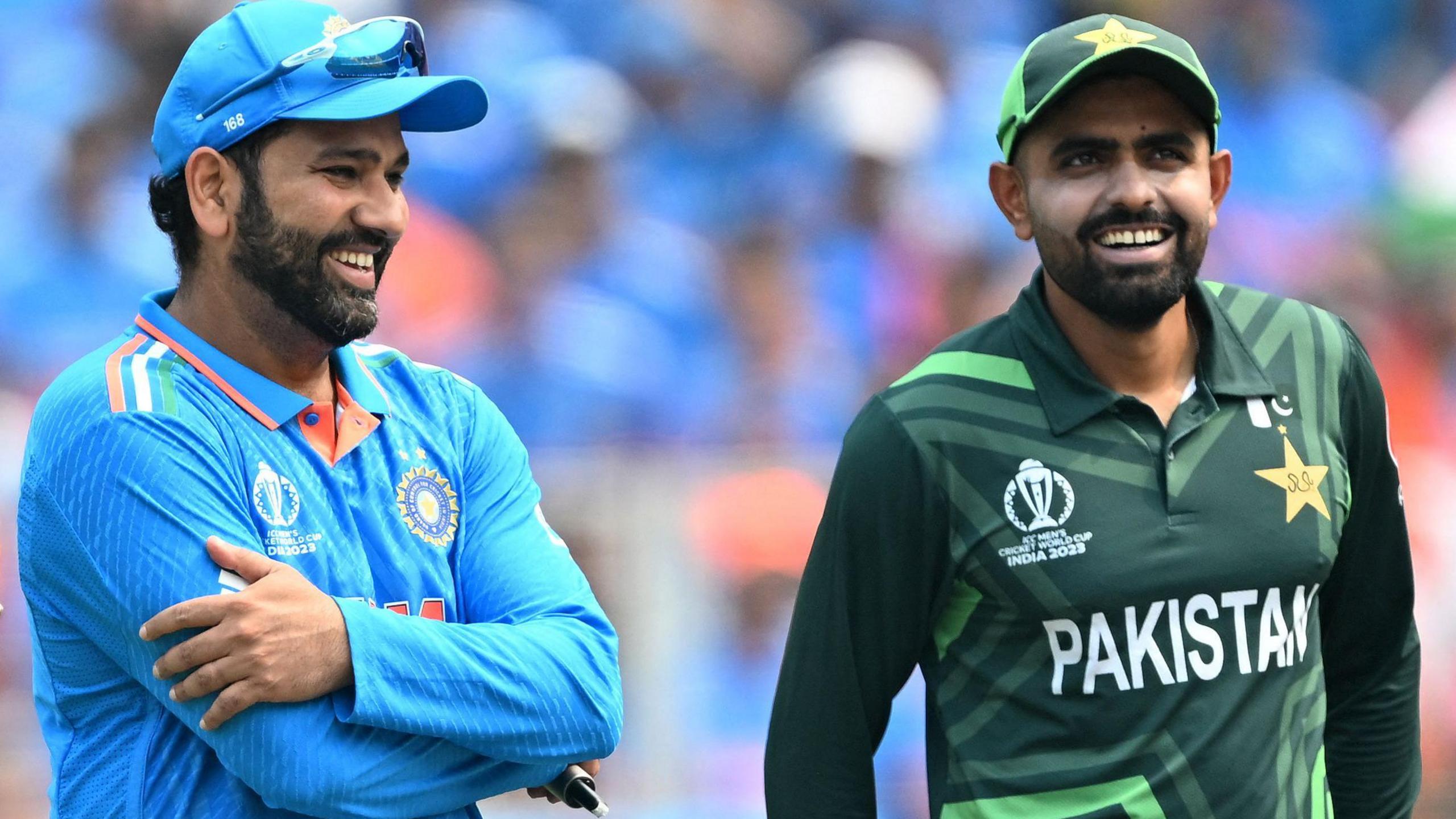 India's Rohit Sharma (left) and Pakistan's Babar Azam (right)