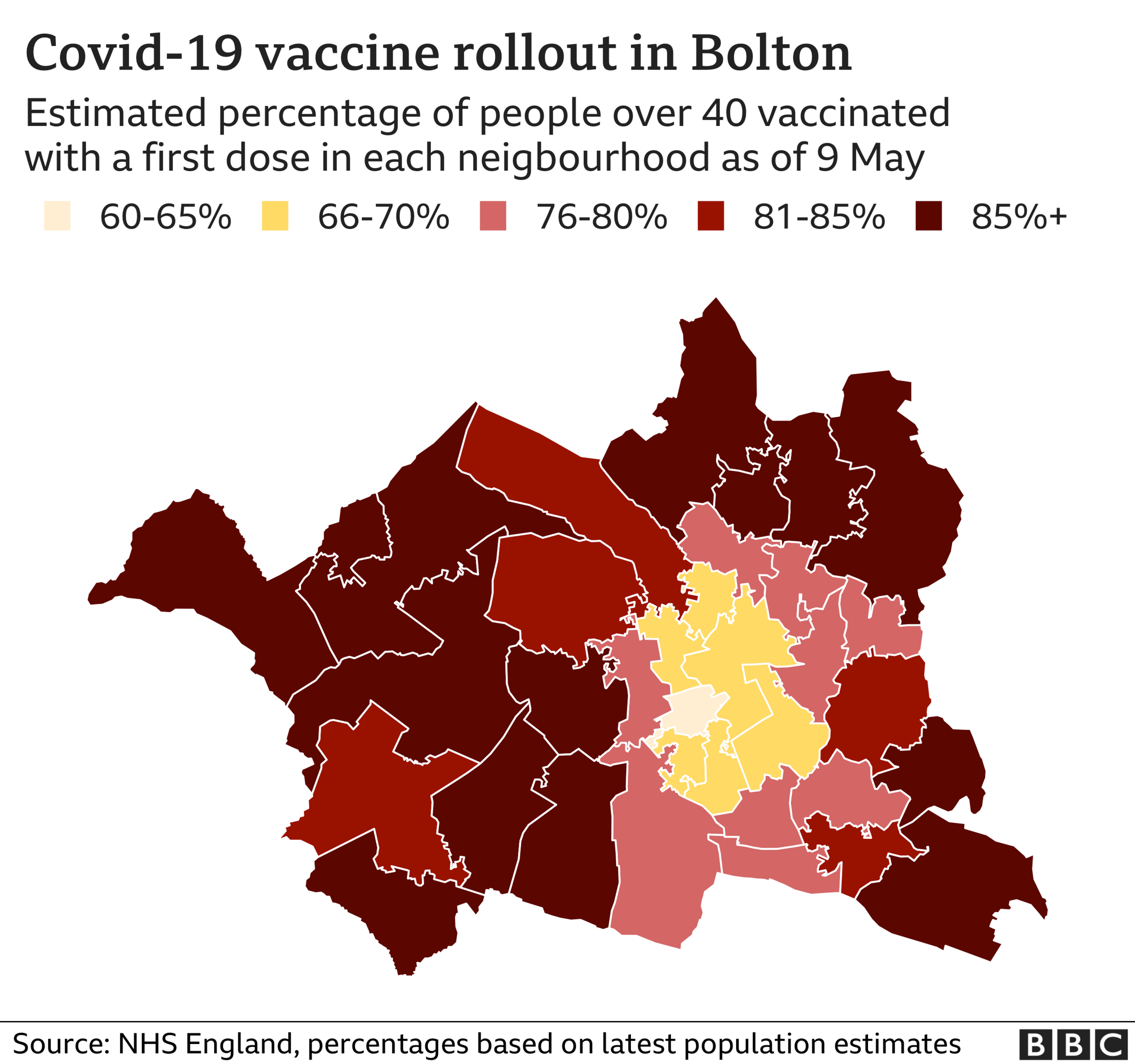 Bolton vaccinations by ward