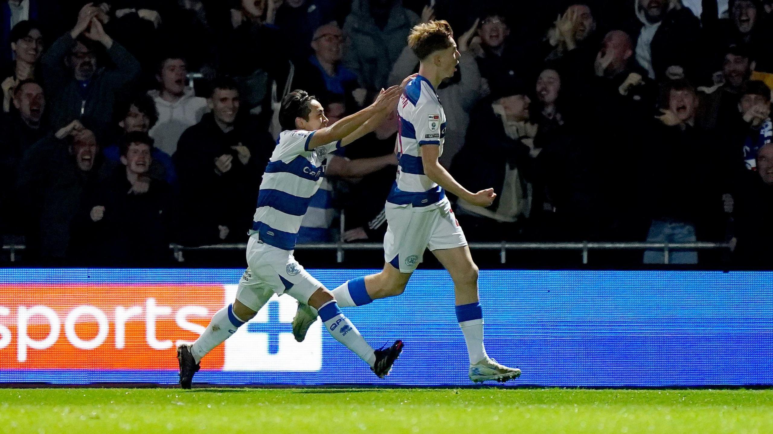 Kieran Morgan celebrates scoring for QPR