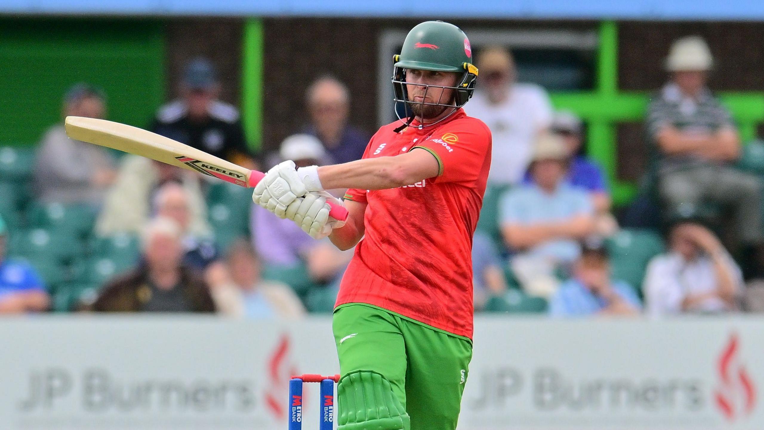 Sol Budinger in action for Leicestershire in the One-Day Cup