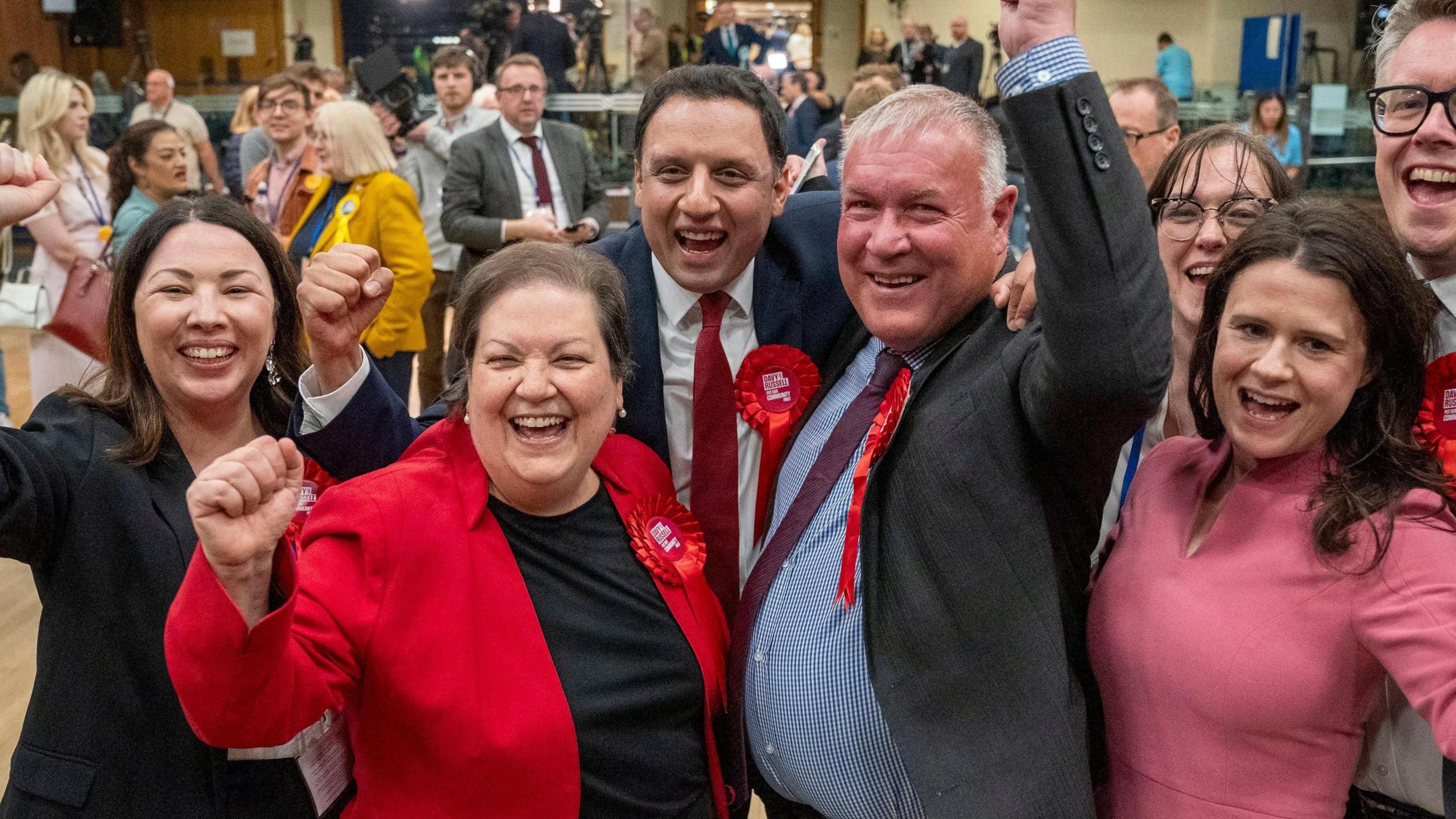 Labour celebrate their victory in the by-election