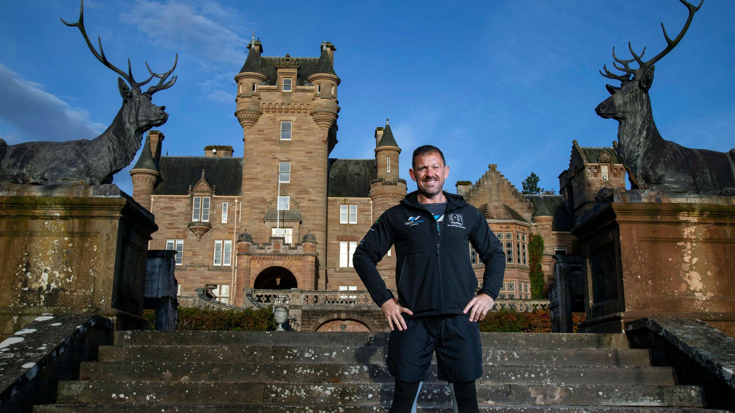 Andrew Jenkins stood on the steps outside Ardross Castle