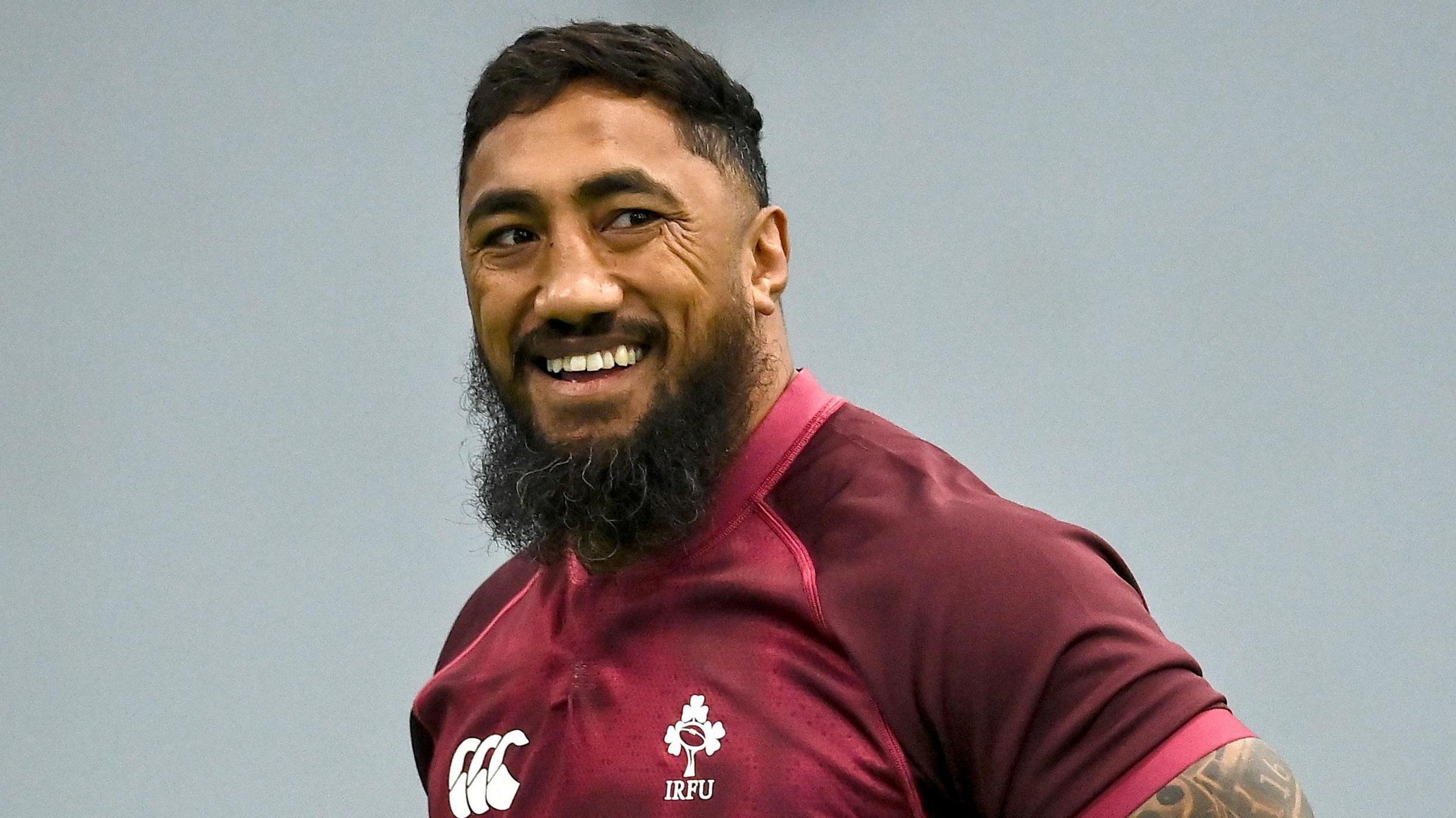 Bundee Aki in action during and Ireland training session