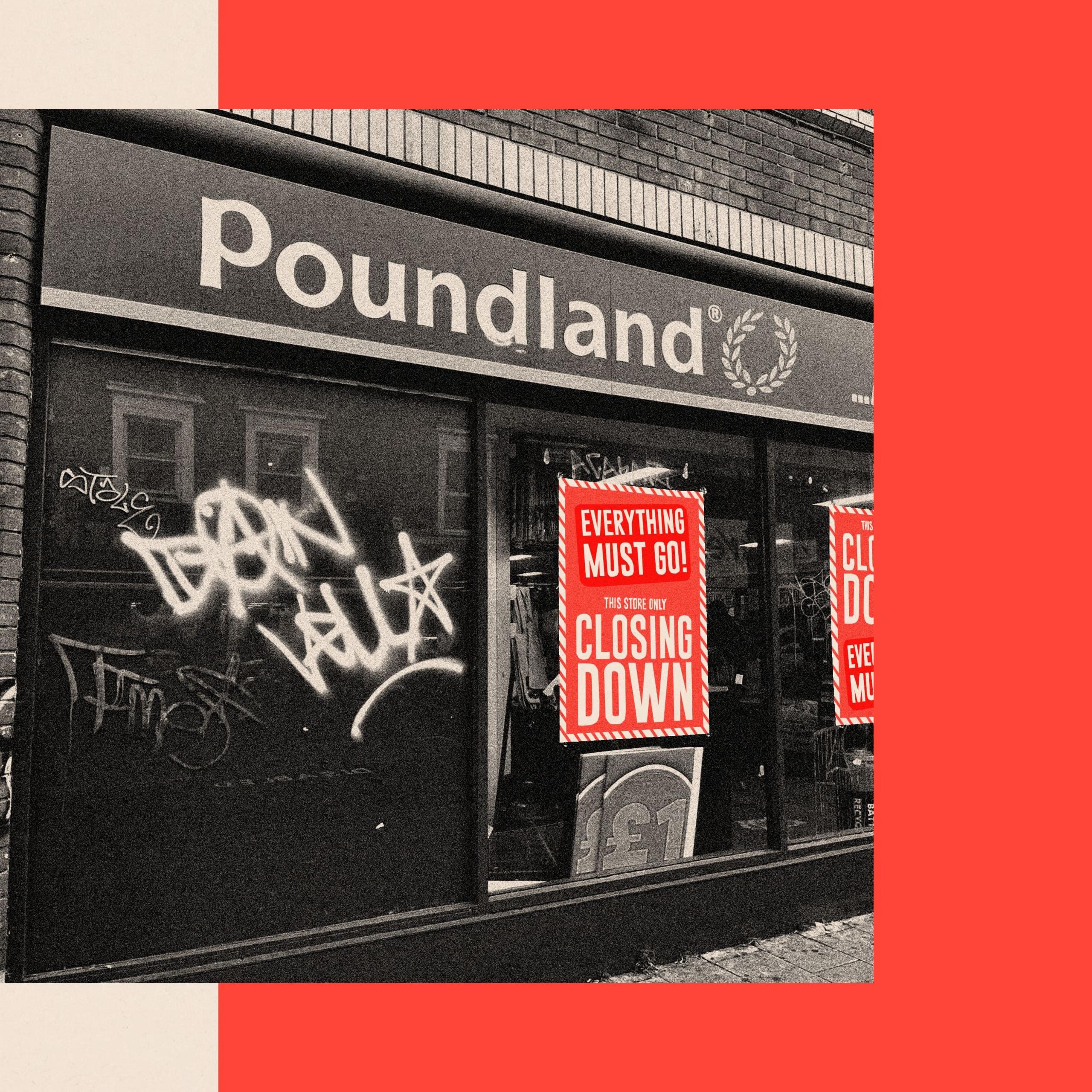 A treated image of a Poundland shop