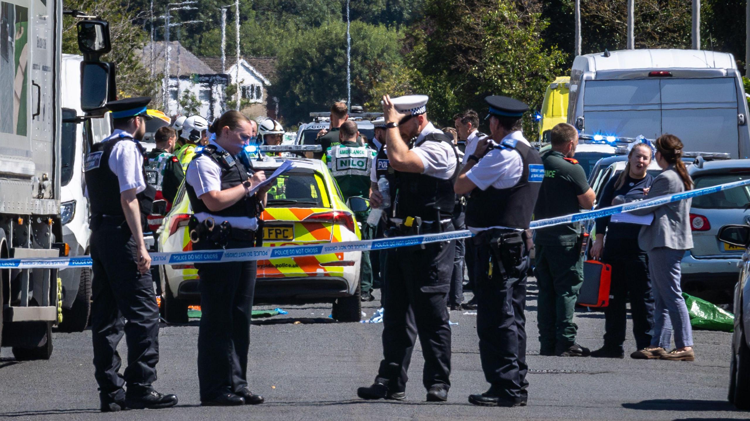 Police in Southport, Merseyside, where a man has been detained and a knife has been seized after a number of people were injured in a reported stabbing