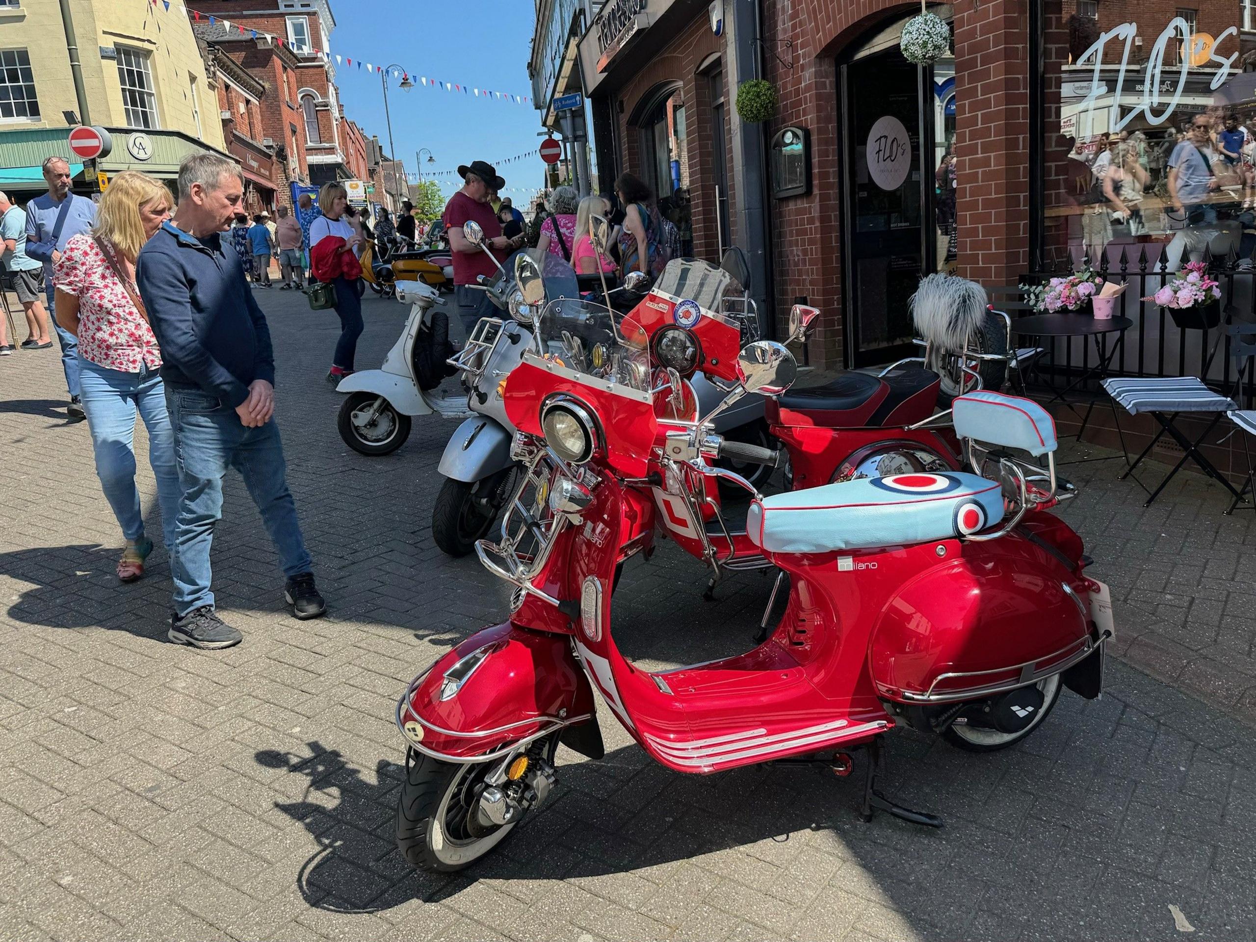 A row of scooters