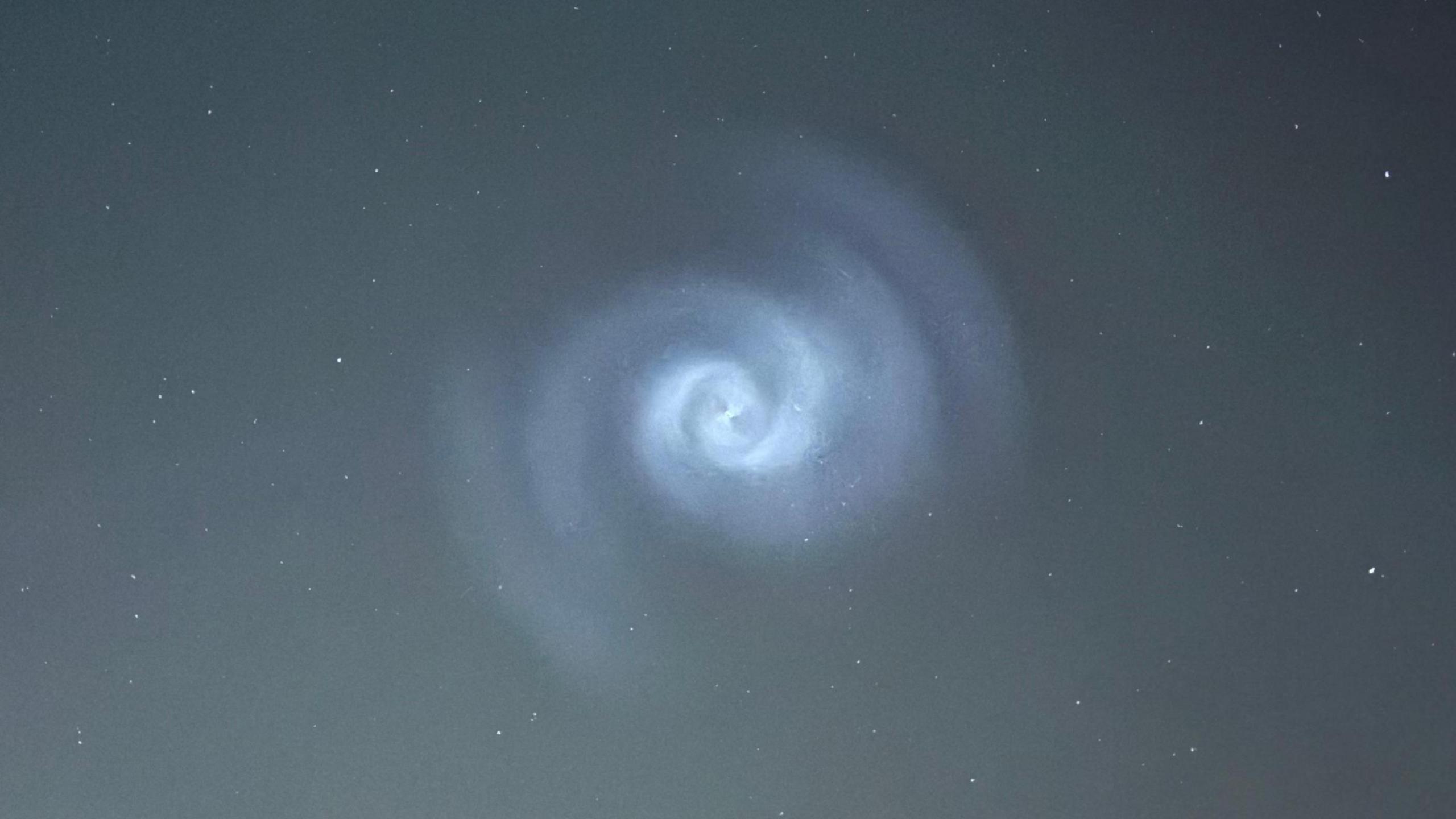 A spiral light seen over Melton Mowbray in Leicestershire