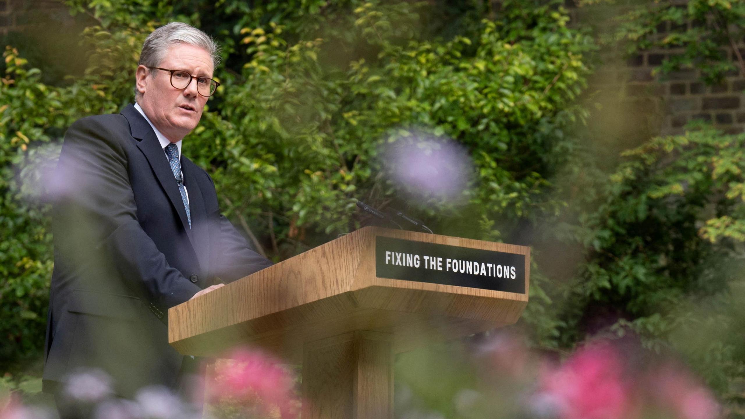 Keir Starmer in Downing Street garden