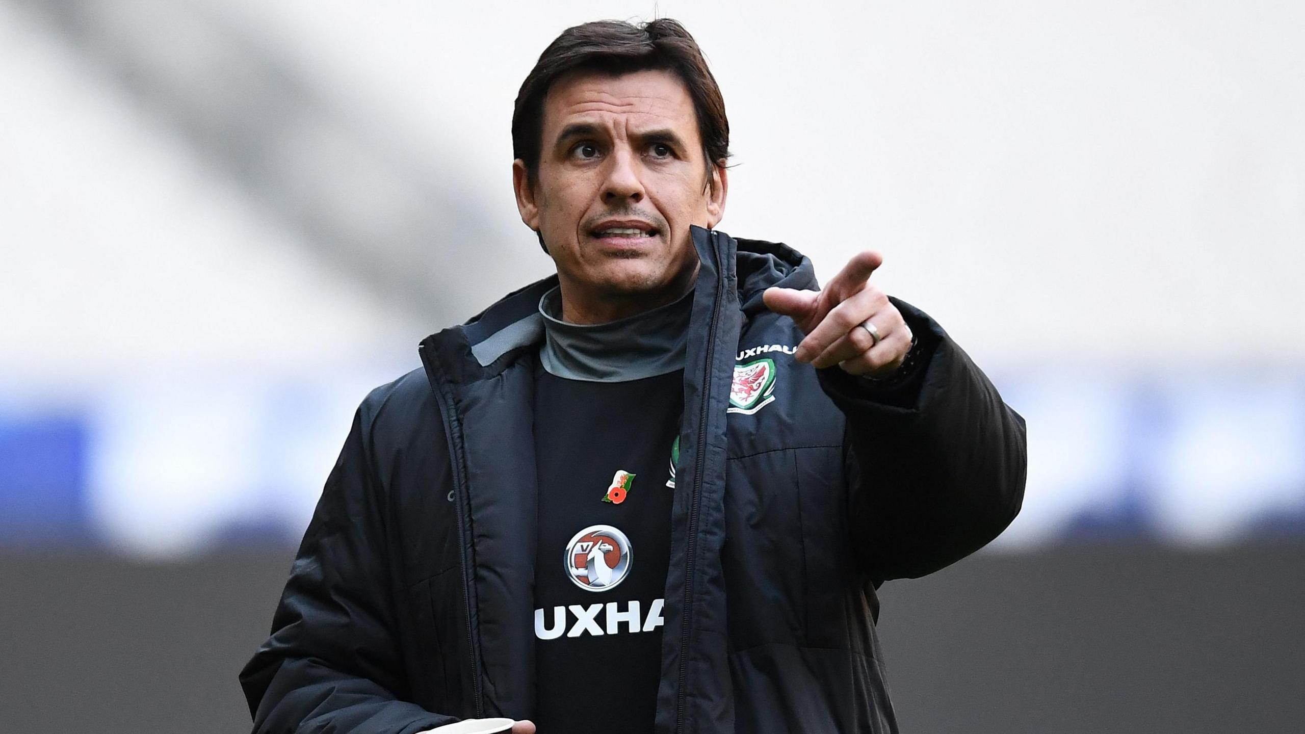 Chris Coleman during a Wales training session