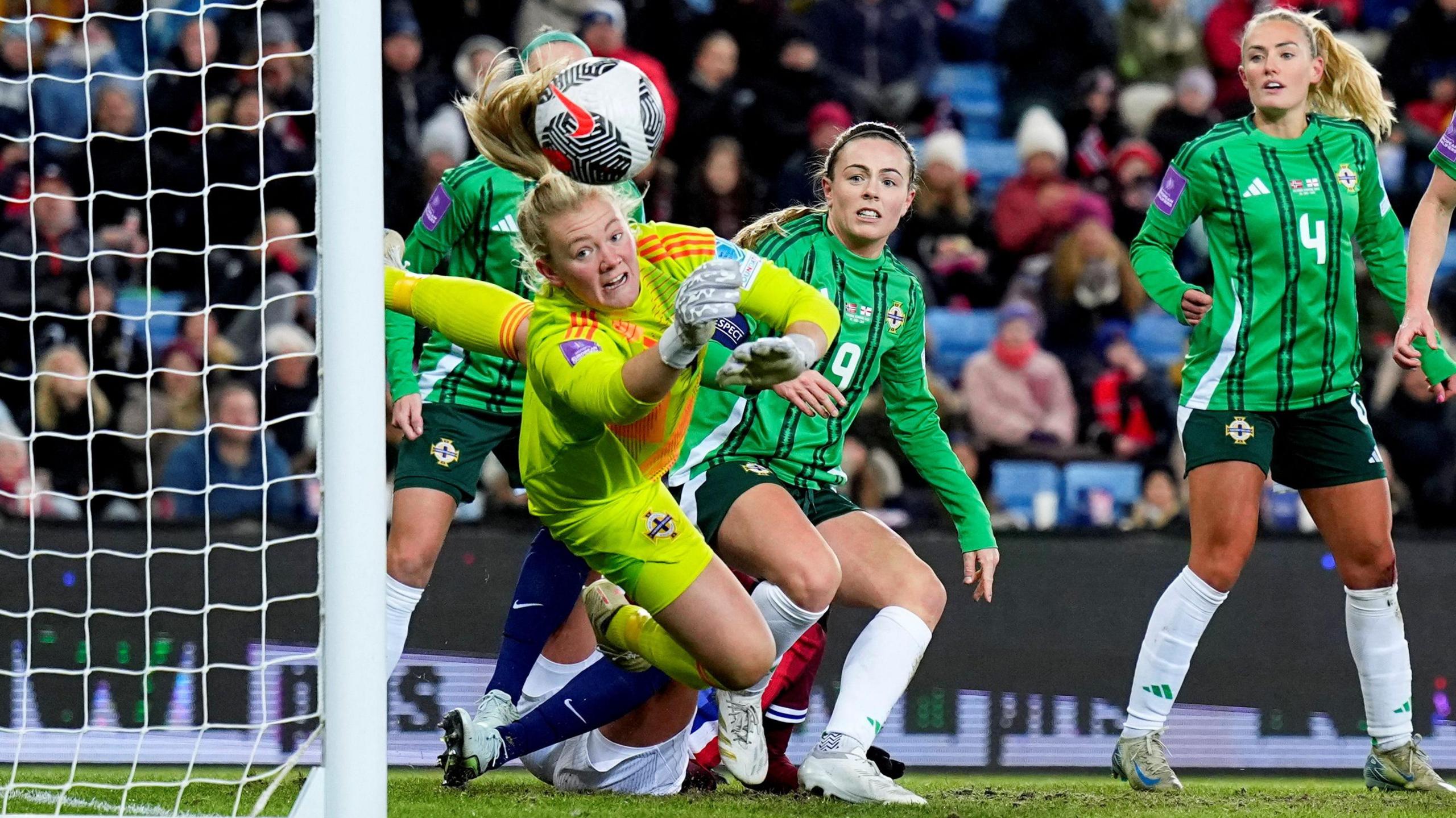 Northern Ireland's Jackie Burns in action