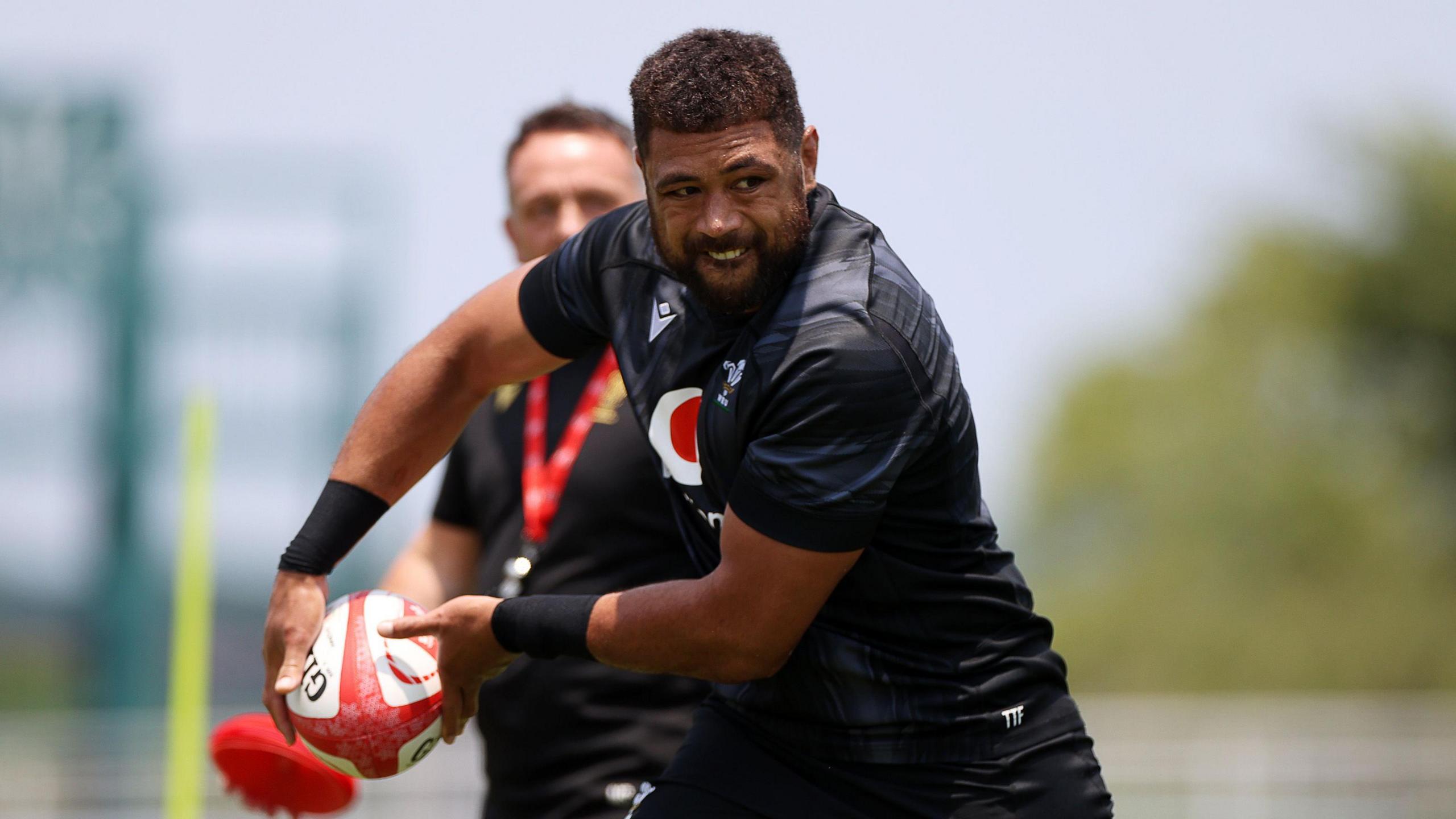 Taulupe Faletau training with Wales in Japan over the summer