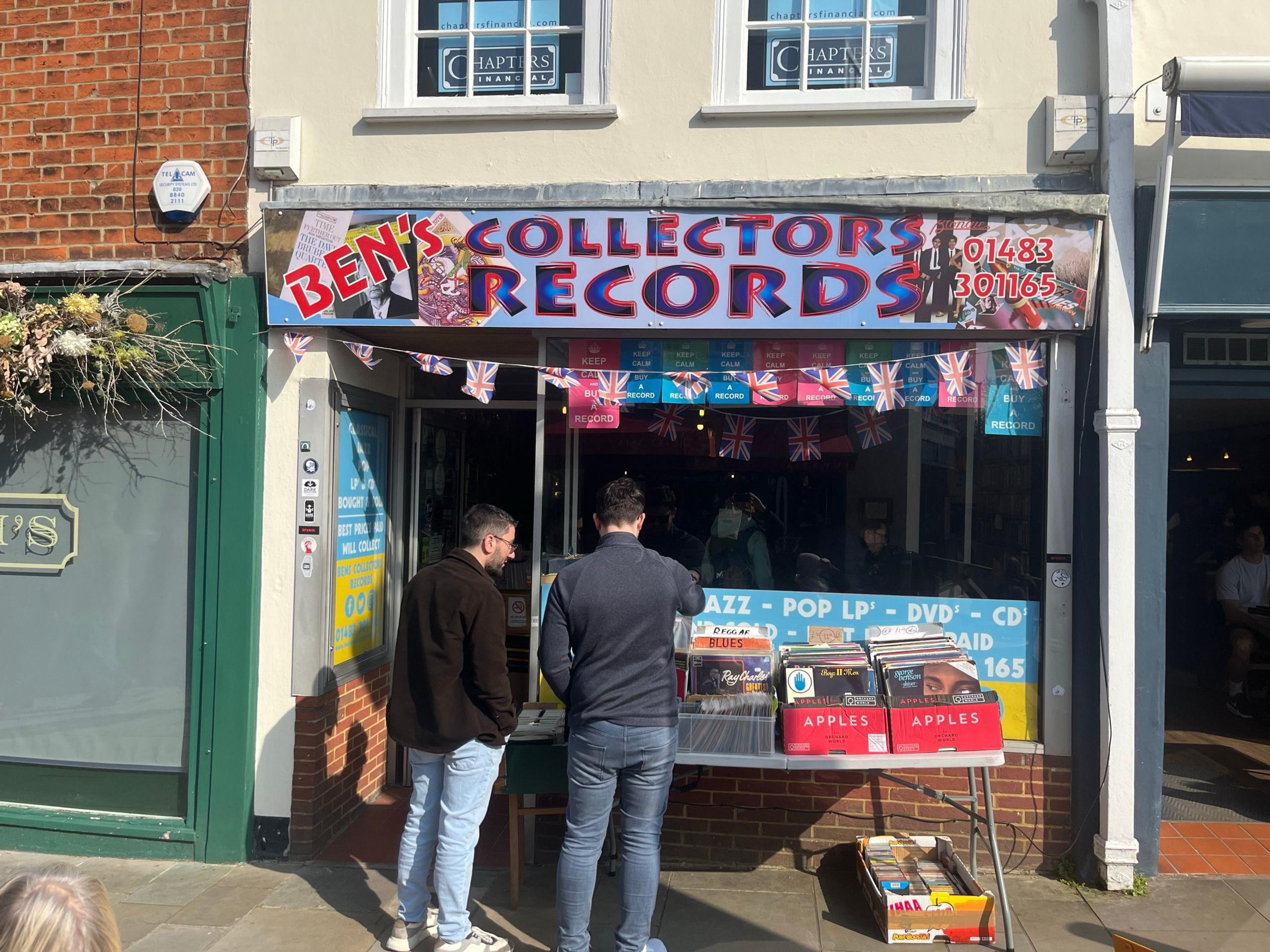 The outside of Ben's Collectors Records in Tunsgate