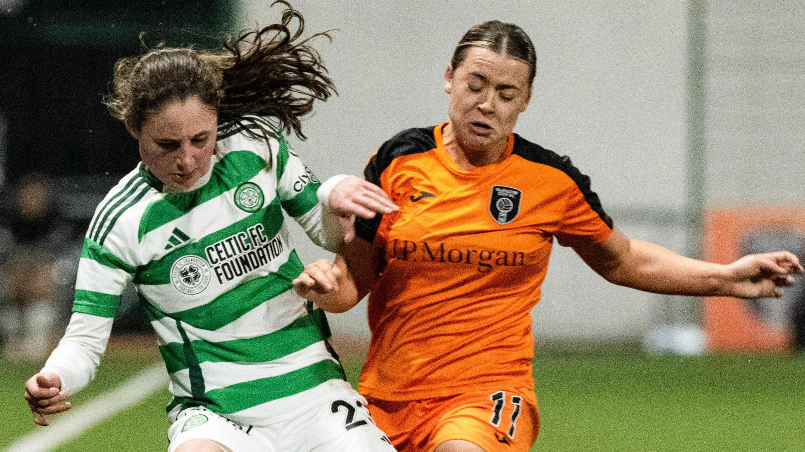Celtic's Emma Lawton and Glasgow City's Emily Whelan