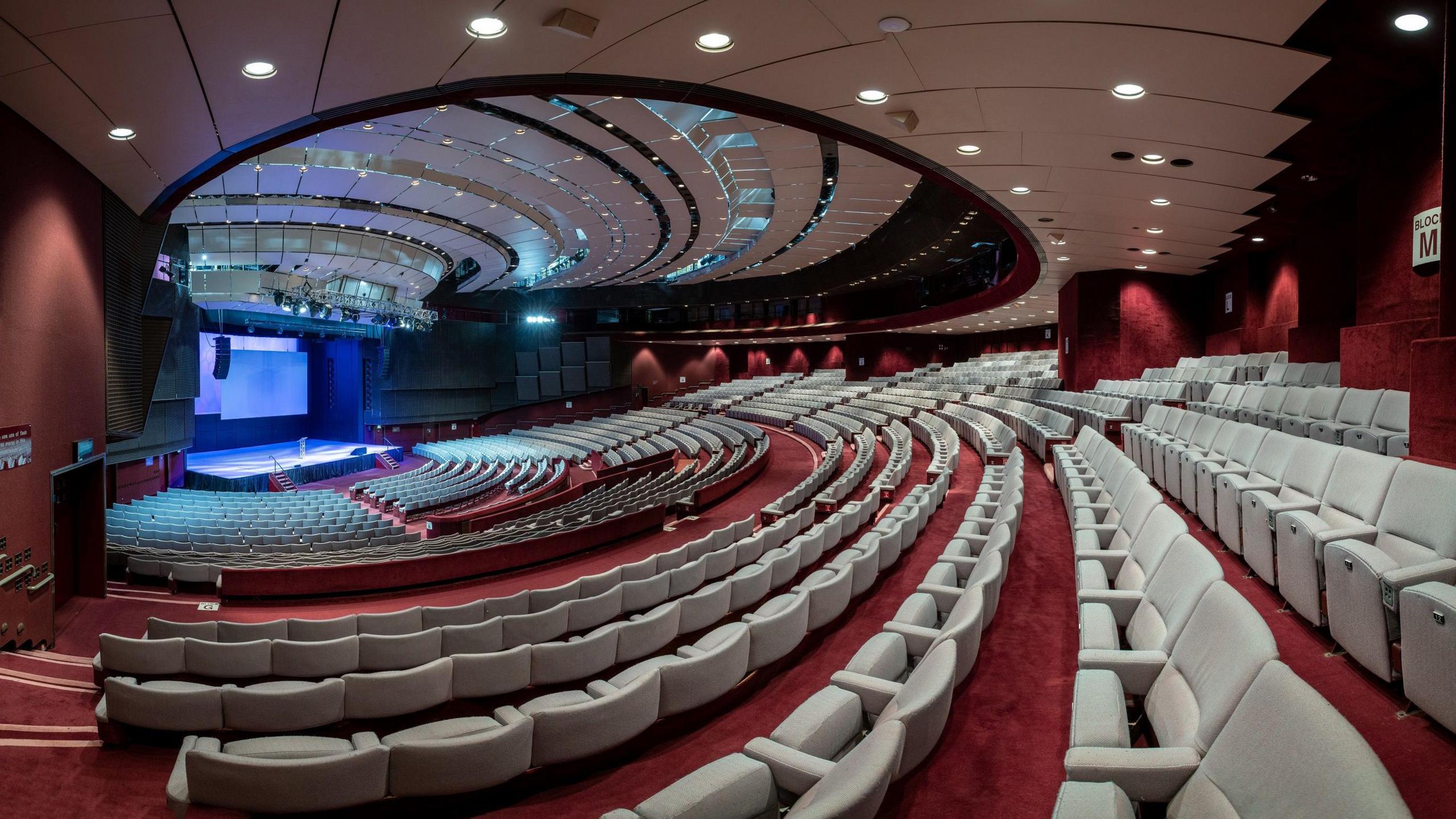 The main 2,000-seat auditorium of the Harrogate Convention Centre