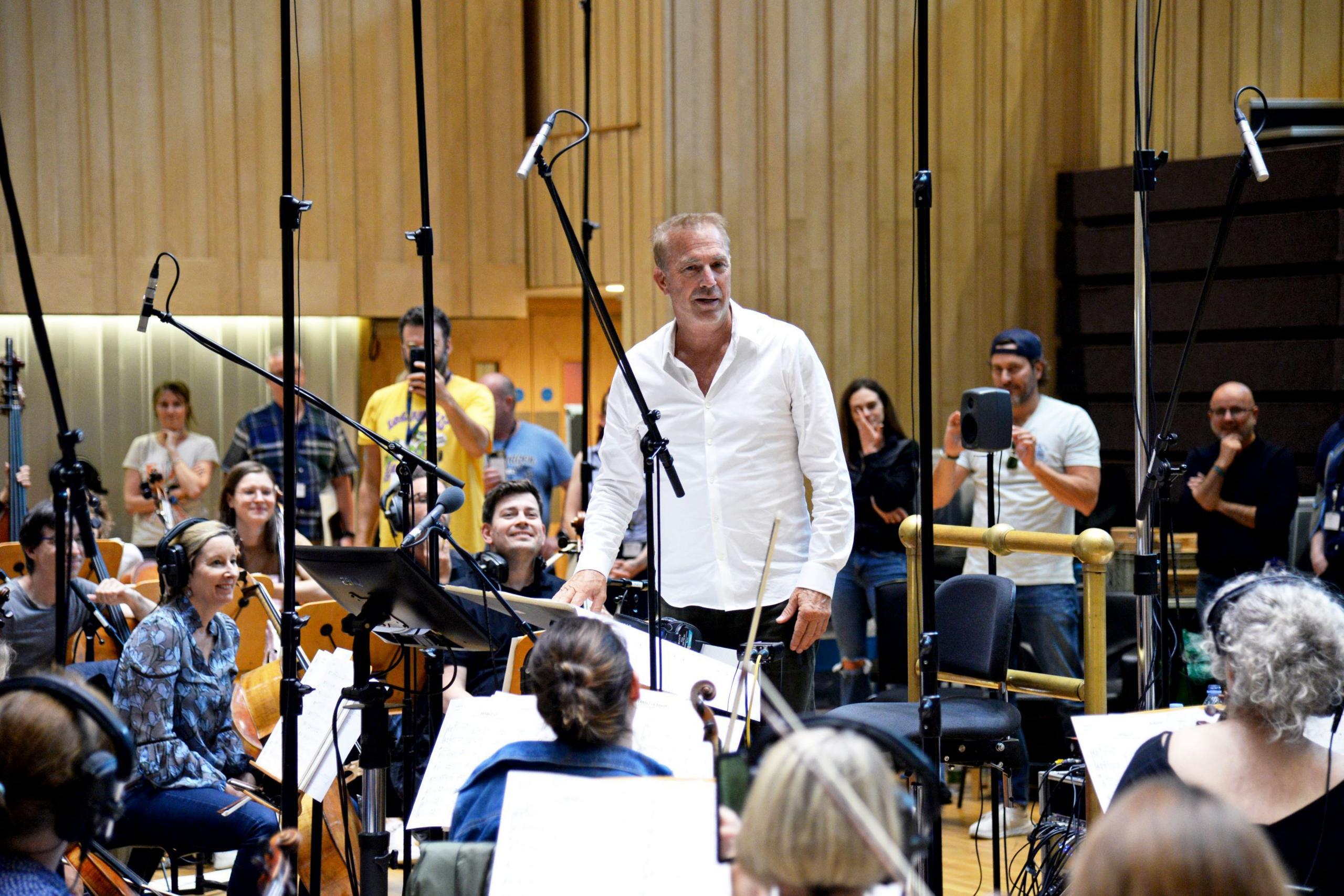 Kevin Costner in Glasgow for the recording of his Horizon soundtrack