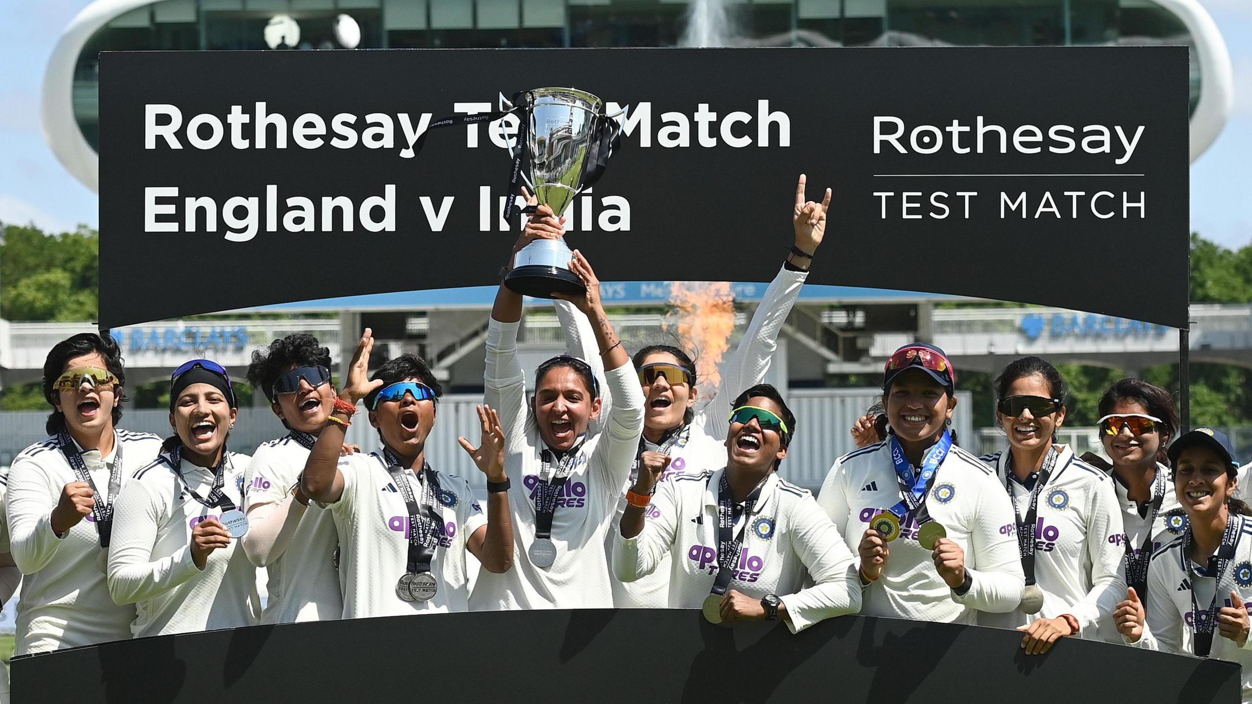 India with the Test series trophy