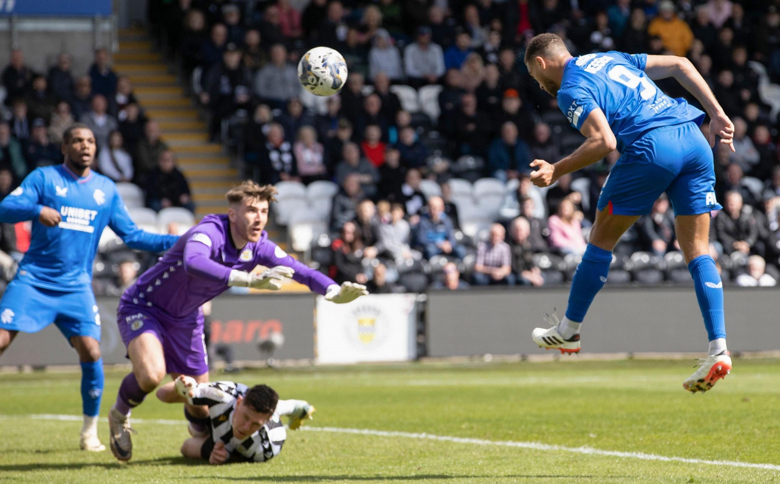 Rangers' Cyriel Dessers scores