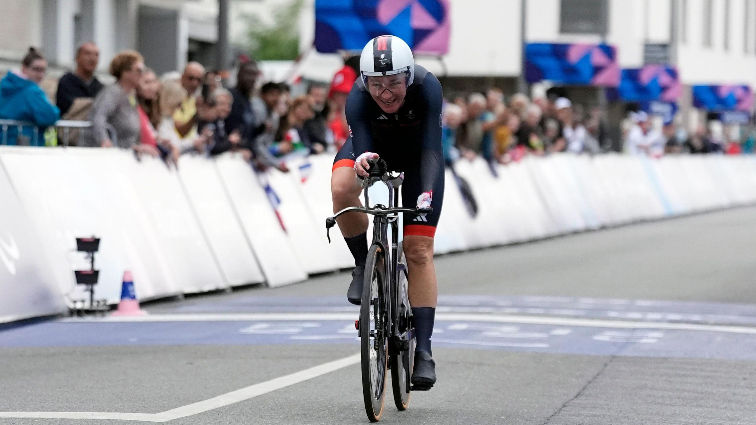 Dame Sarah Storey during the race