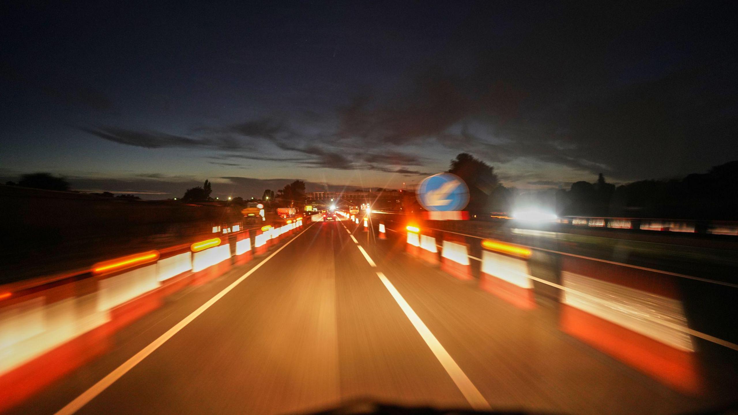 Roadworks on a motorway