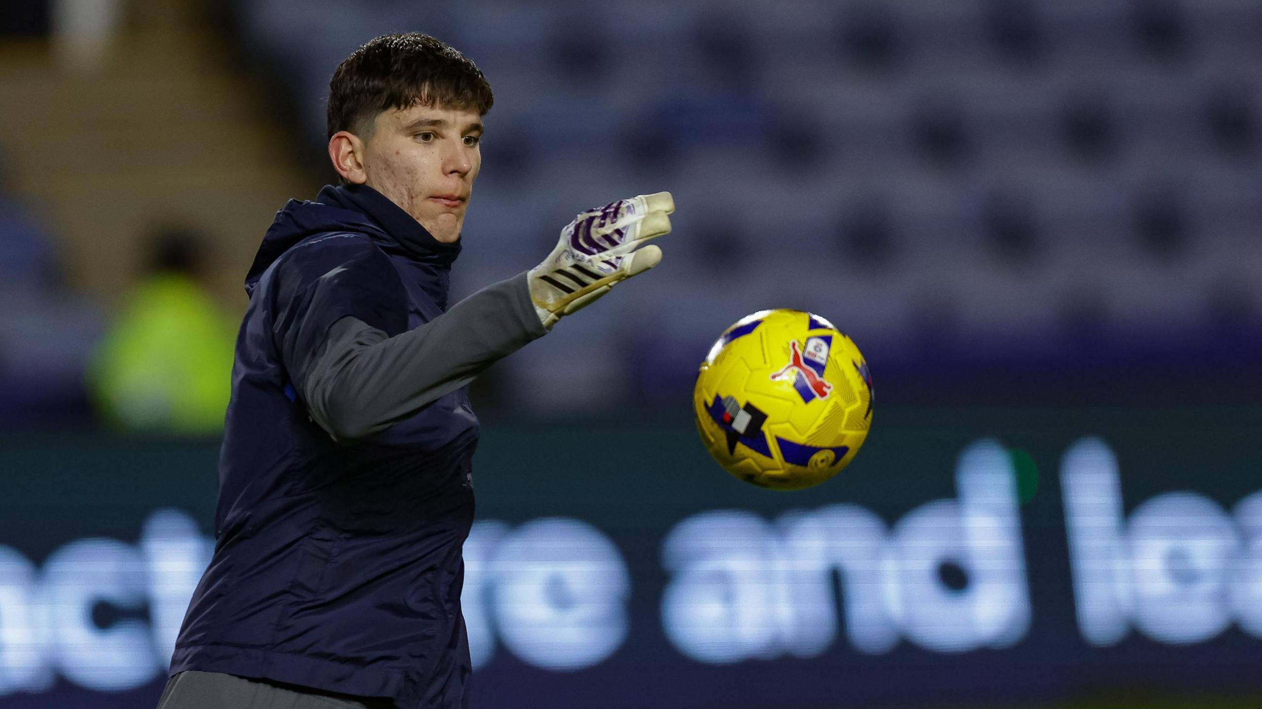 James Beadle warms up for Birmingham City 