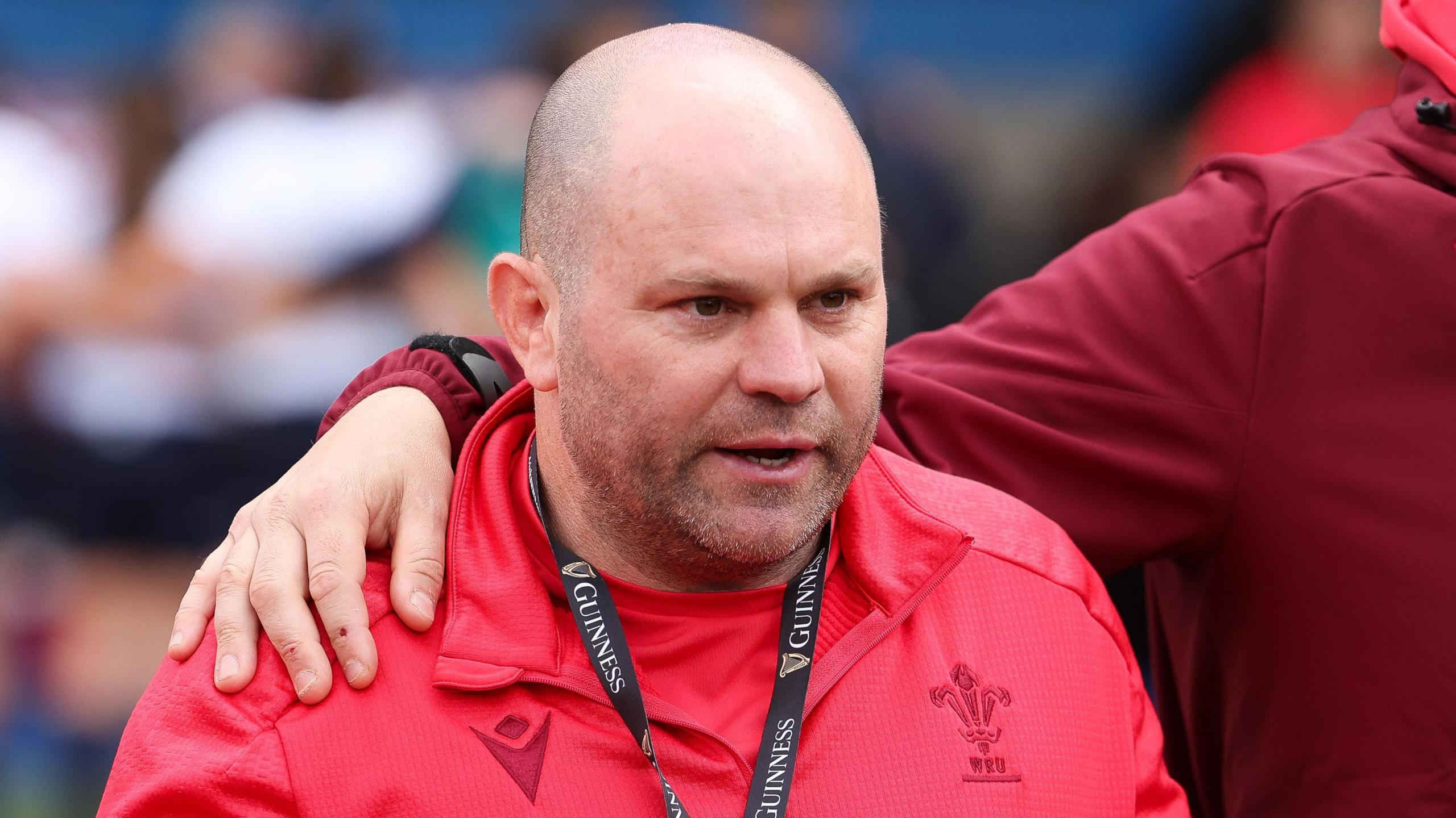 Sean Lynn addresses the Wales squad after defeat by Italy
