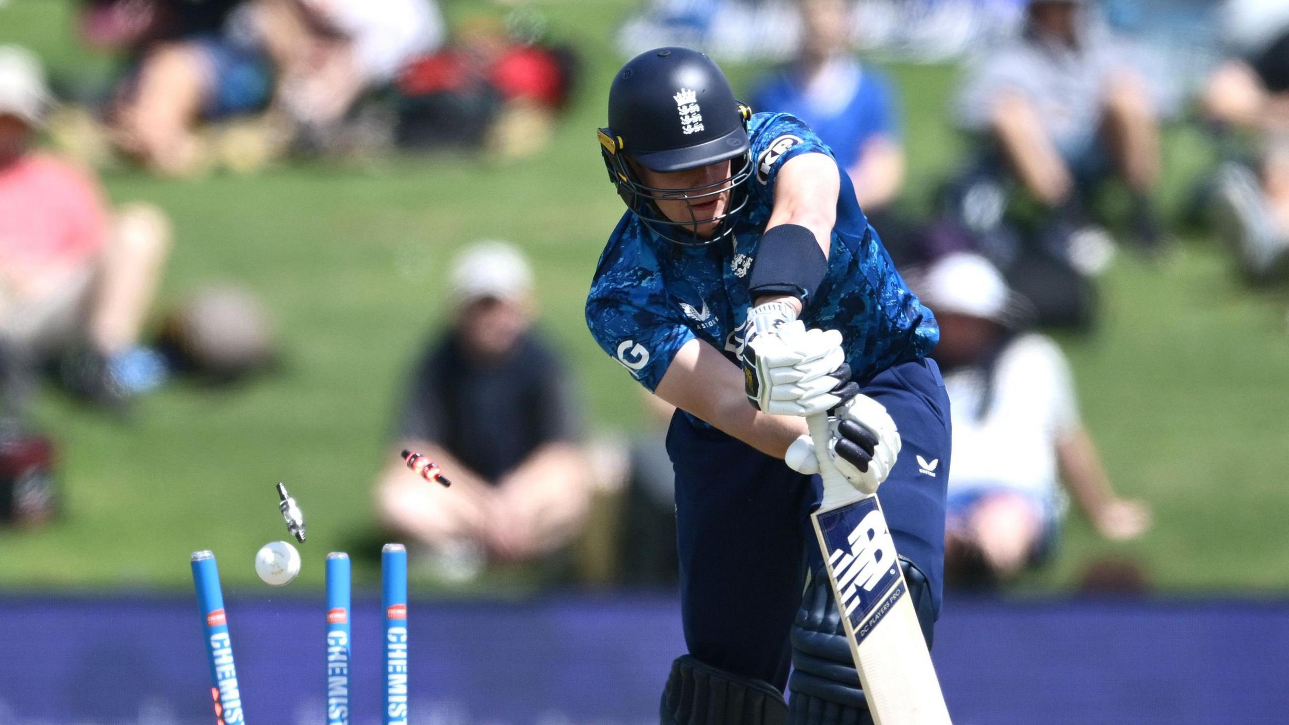 England opener Jamie Smith is bowled