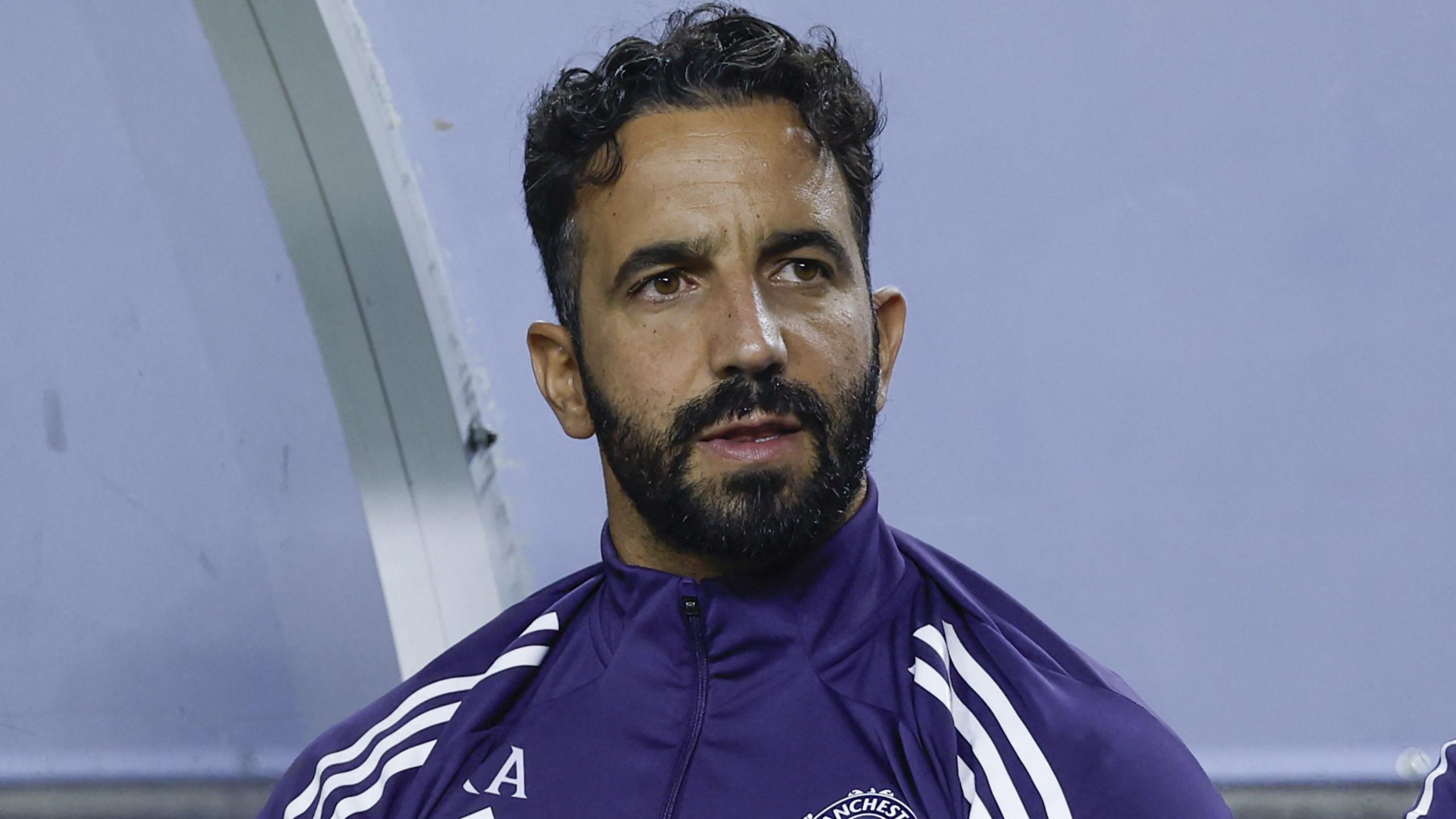 Ruben Amorim watches on during a Manchester United pre-season match